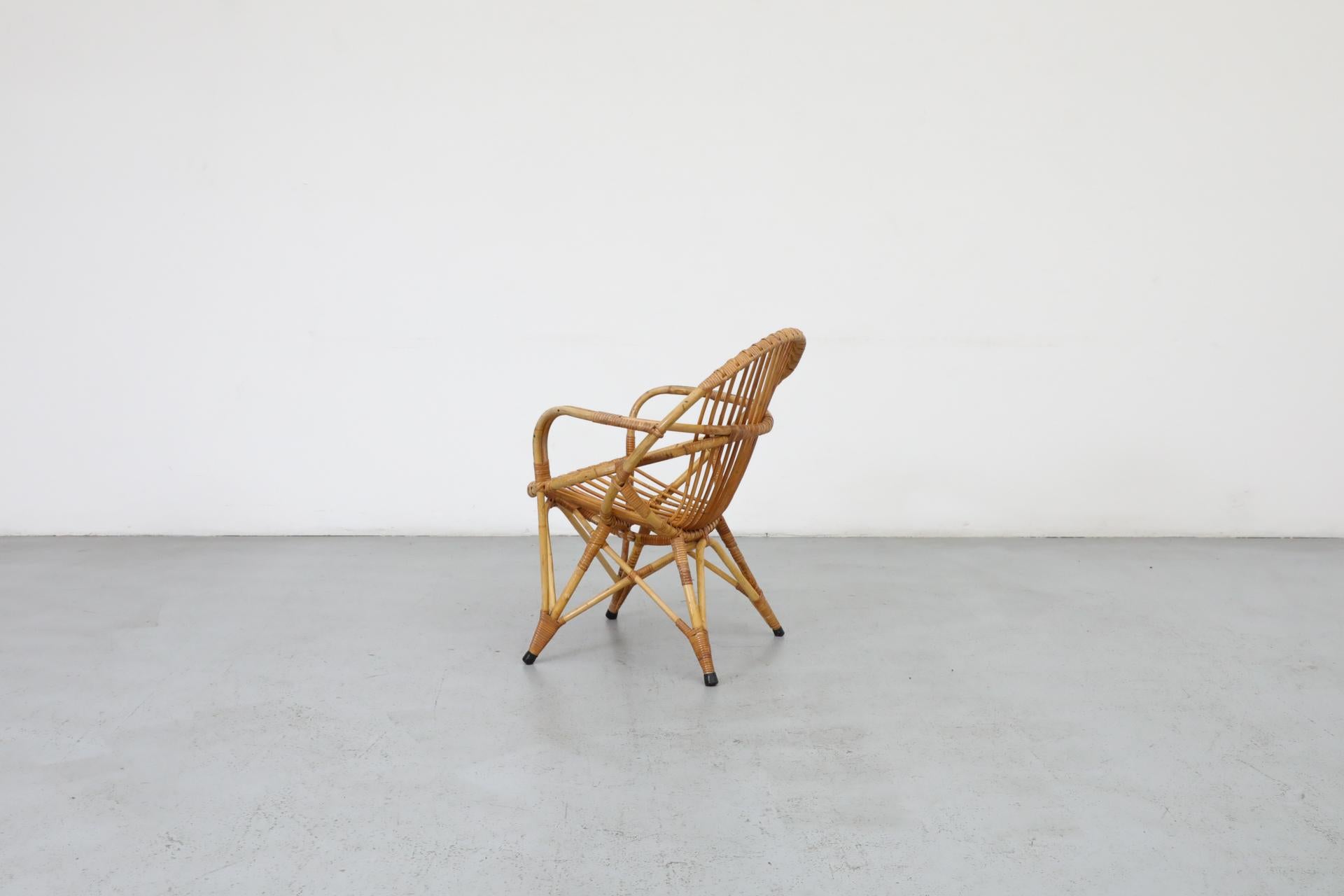 Mid-Century Bamboo Hoop Chair by Rohe Noordwolde In Good Condition For Sale In Los Angeles, CA
