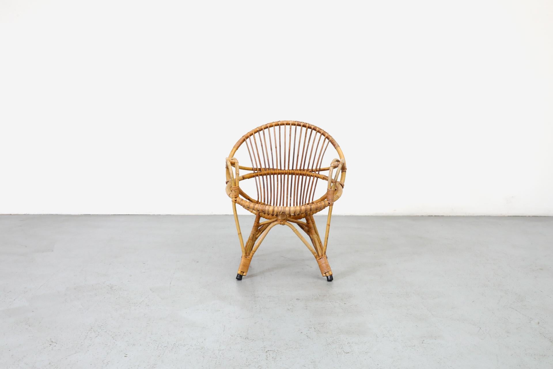 Silla con aro de bambú de mediados de siglo de Rohe Noordwolde siglo XX en venta