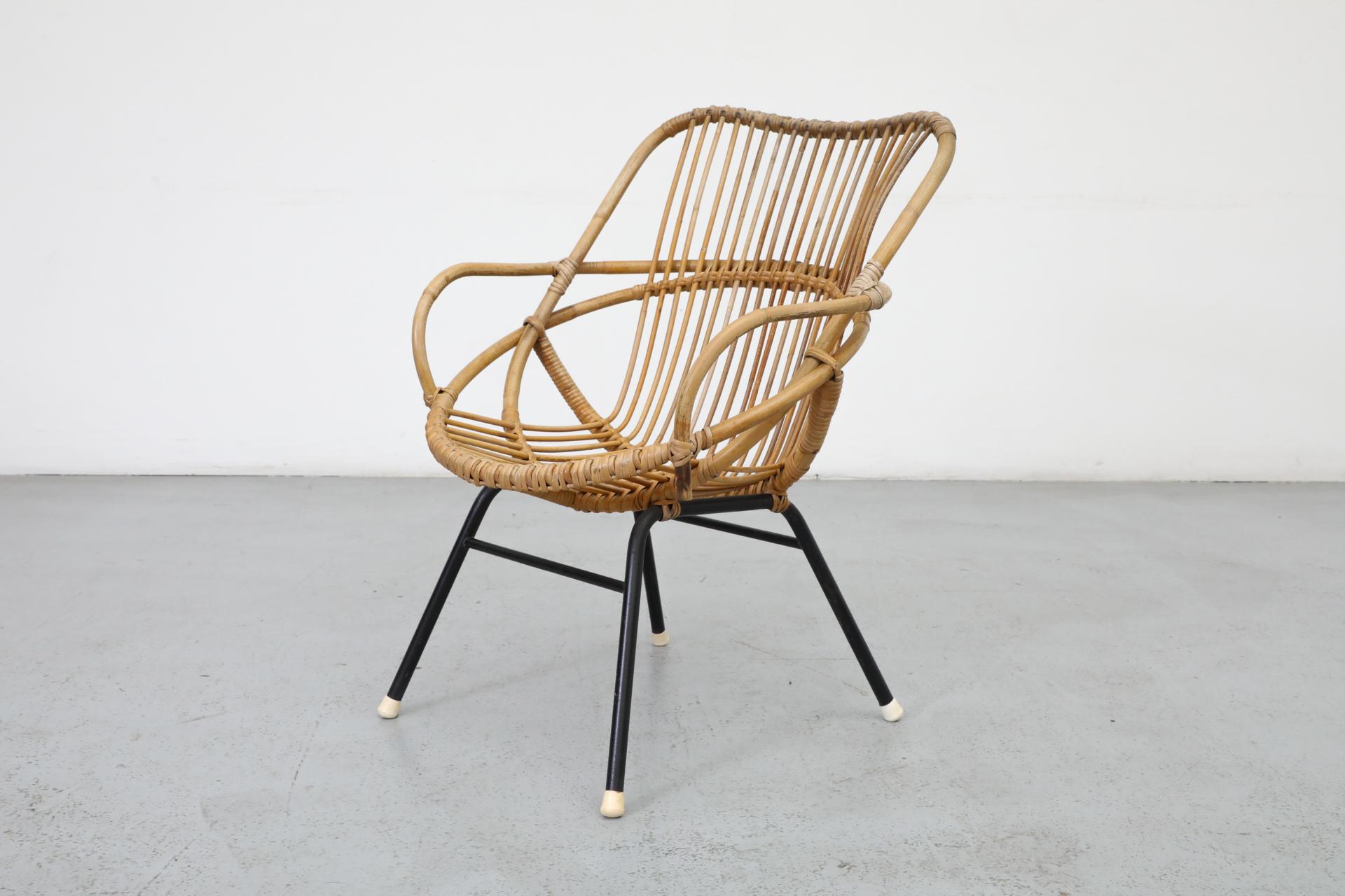 Metal Mid-Century Bamboo Hoop Chair by Rohe Noordwolde For Sale
