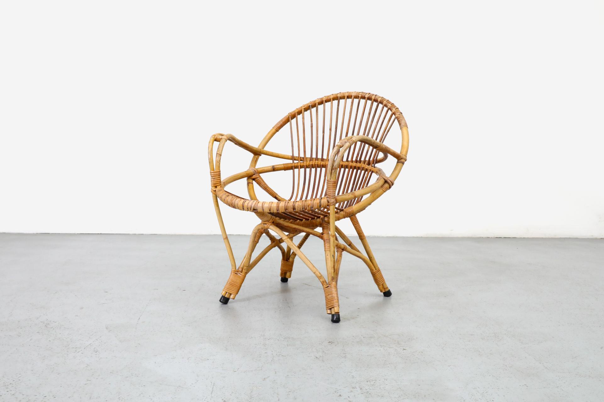 Silla con aro de bambú de mediados de siglo de Rohe Noordwolde Metal en venta