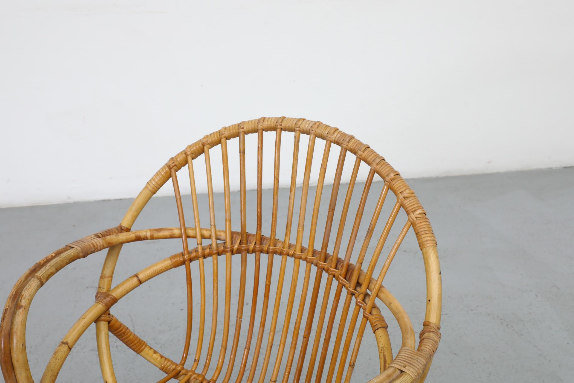 Mid-Century Bamboo Hoop Chair by Rohe Noordwolde For Sale 1