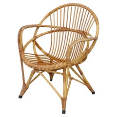 Chaise cerceau en bambou du milieu du siècle par Rohe Noordwolde