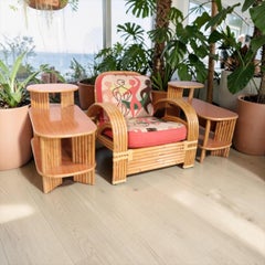 Mid Century Bamboo Lounge Chair by Ritts - Tropitan att. to Paul Frankl c 1950s