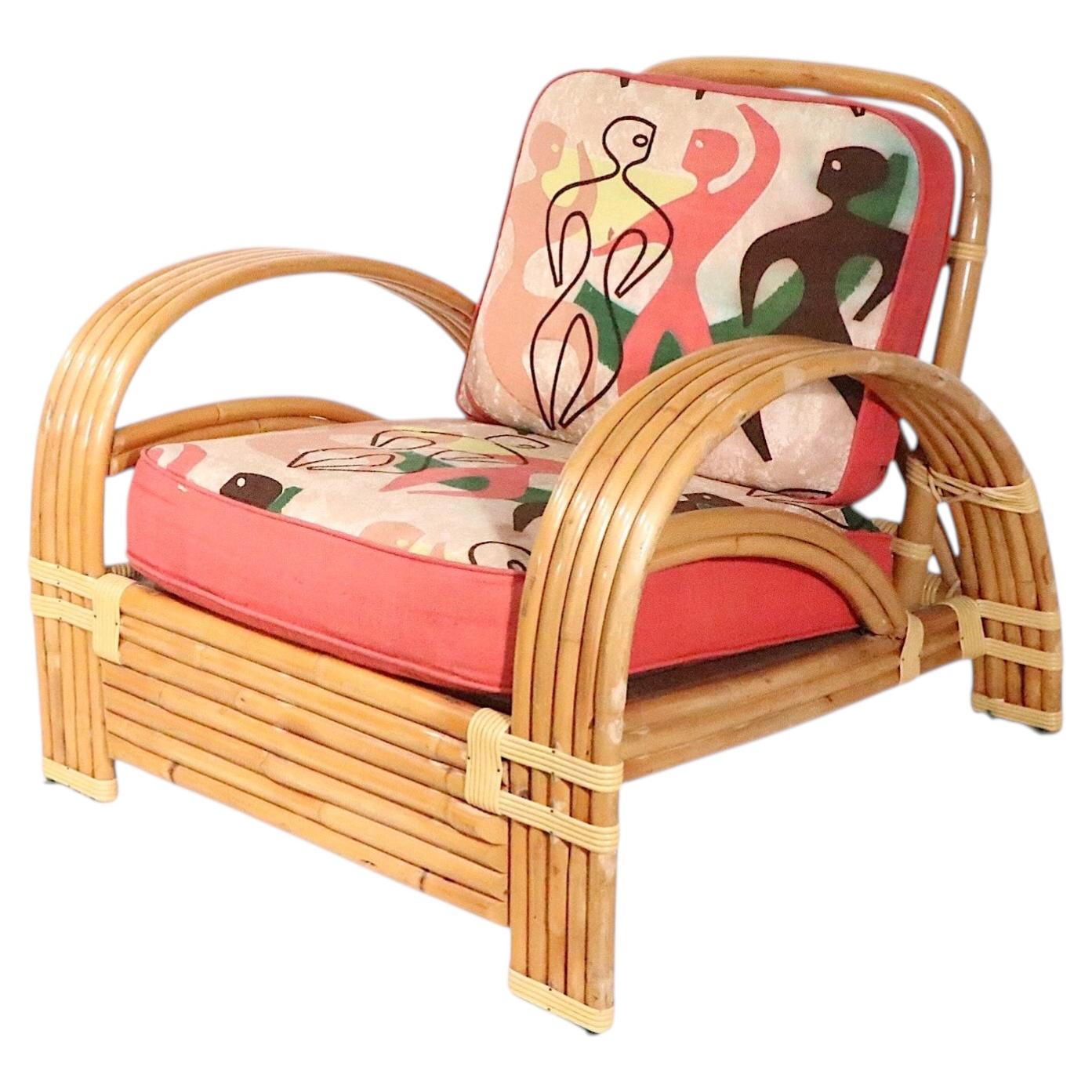 Mid Century Bamboo Lounge Chair by Ritts - Tropitan att. to Paul Frankl c 1950s