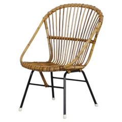 Mid-Century Bamboo Lounge Chair by Rohe Noordwolde