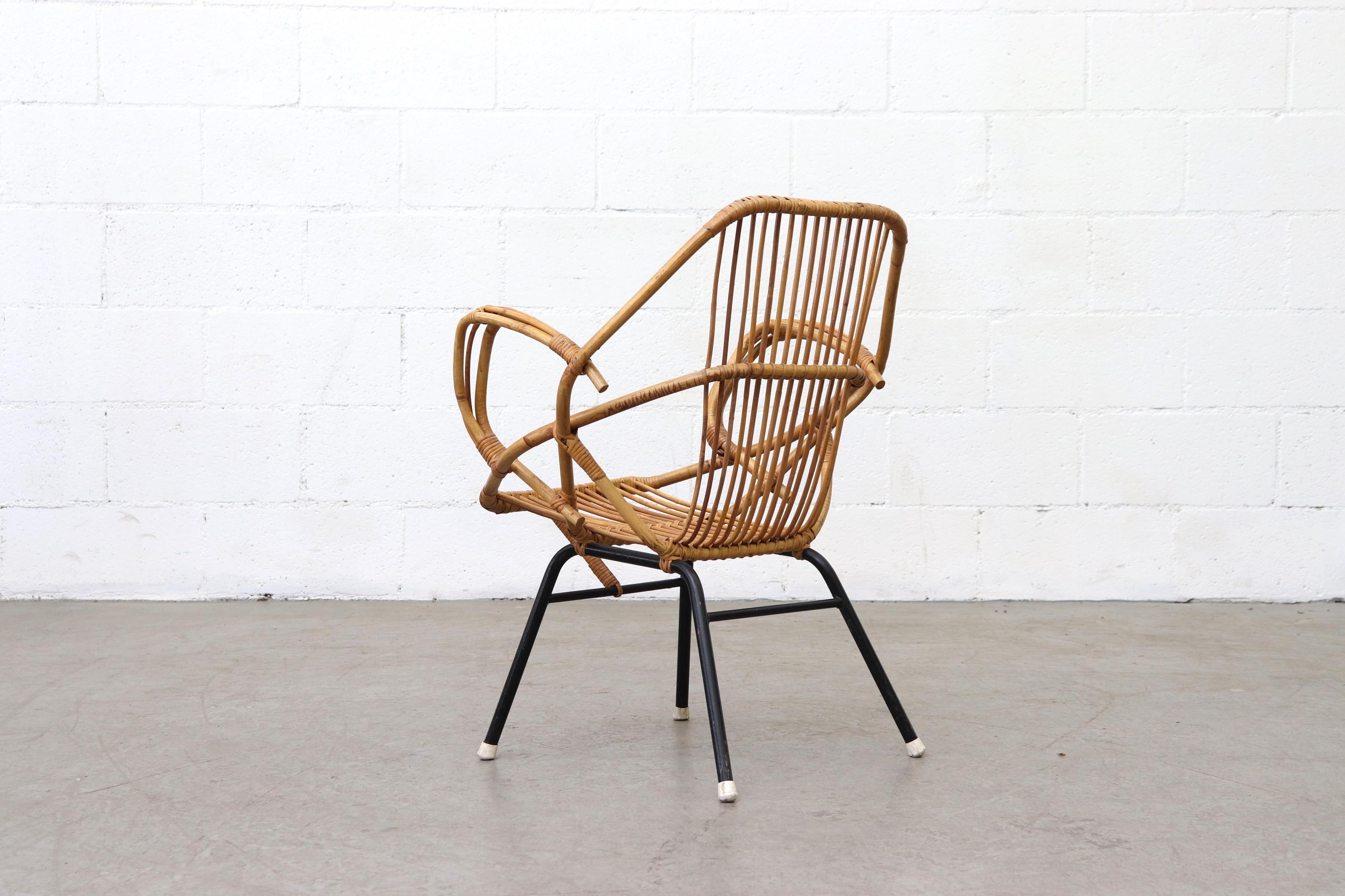 Dutch Midcentury Bamboo Lounge Chair