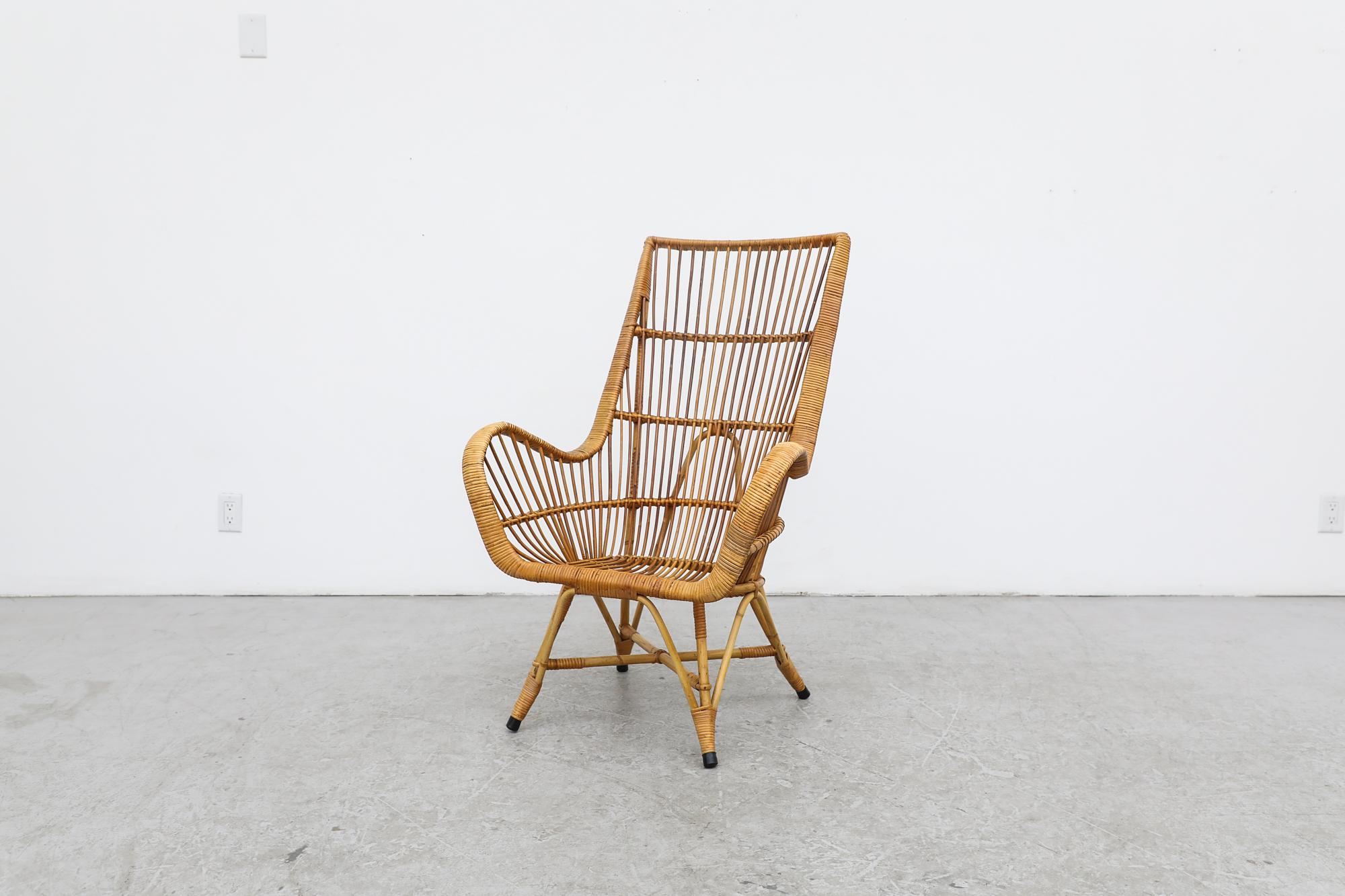Dutch Midcentury Bamboo Lounge Chair