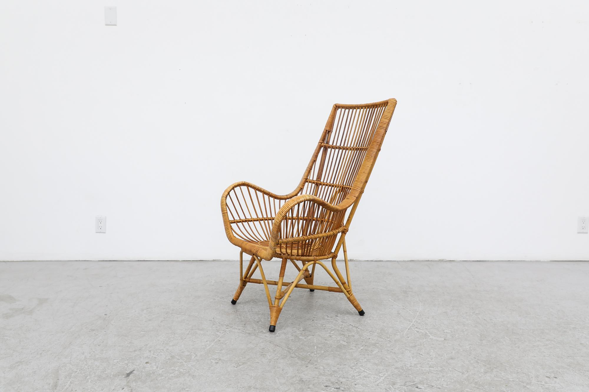 Midcentury Bamboo Lounge Chair In Good Condition In Los Angeles, CA