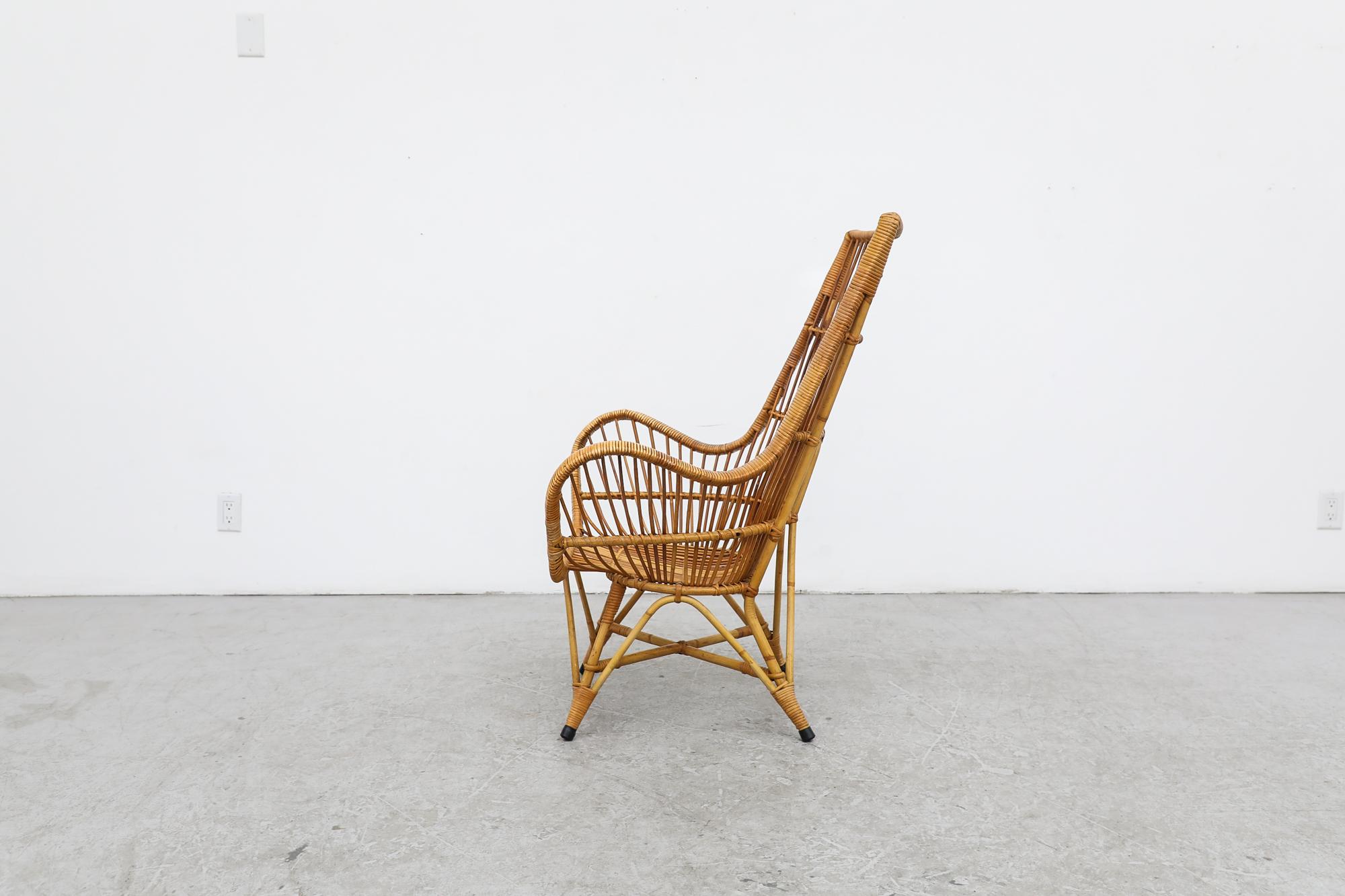 Late 20th Century Midcentury Bamboo Lounge Chair