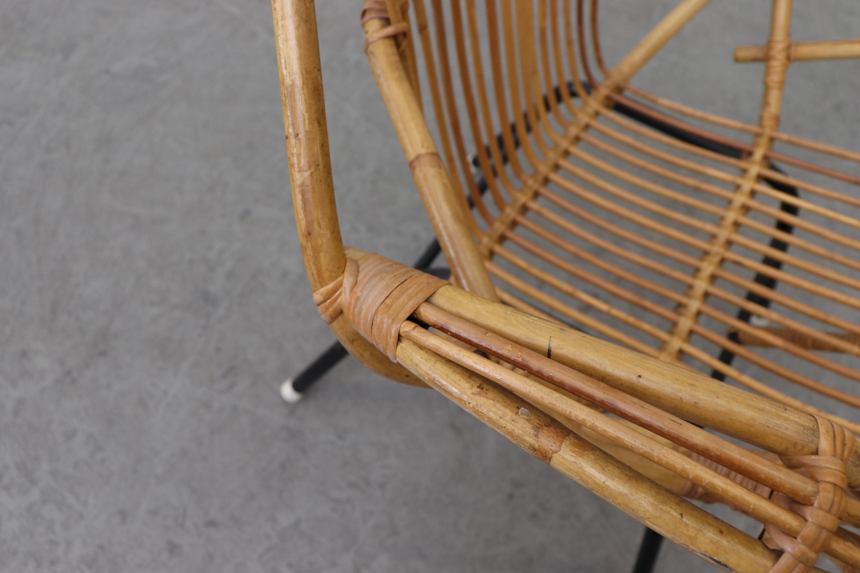 Metal Midcentury Bamboo Lounge Chair