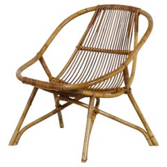 Sillón de bambú de mediados de siglo al estilo de Franco Albini, de Rohe Noordwolde