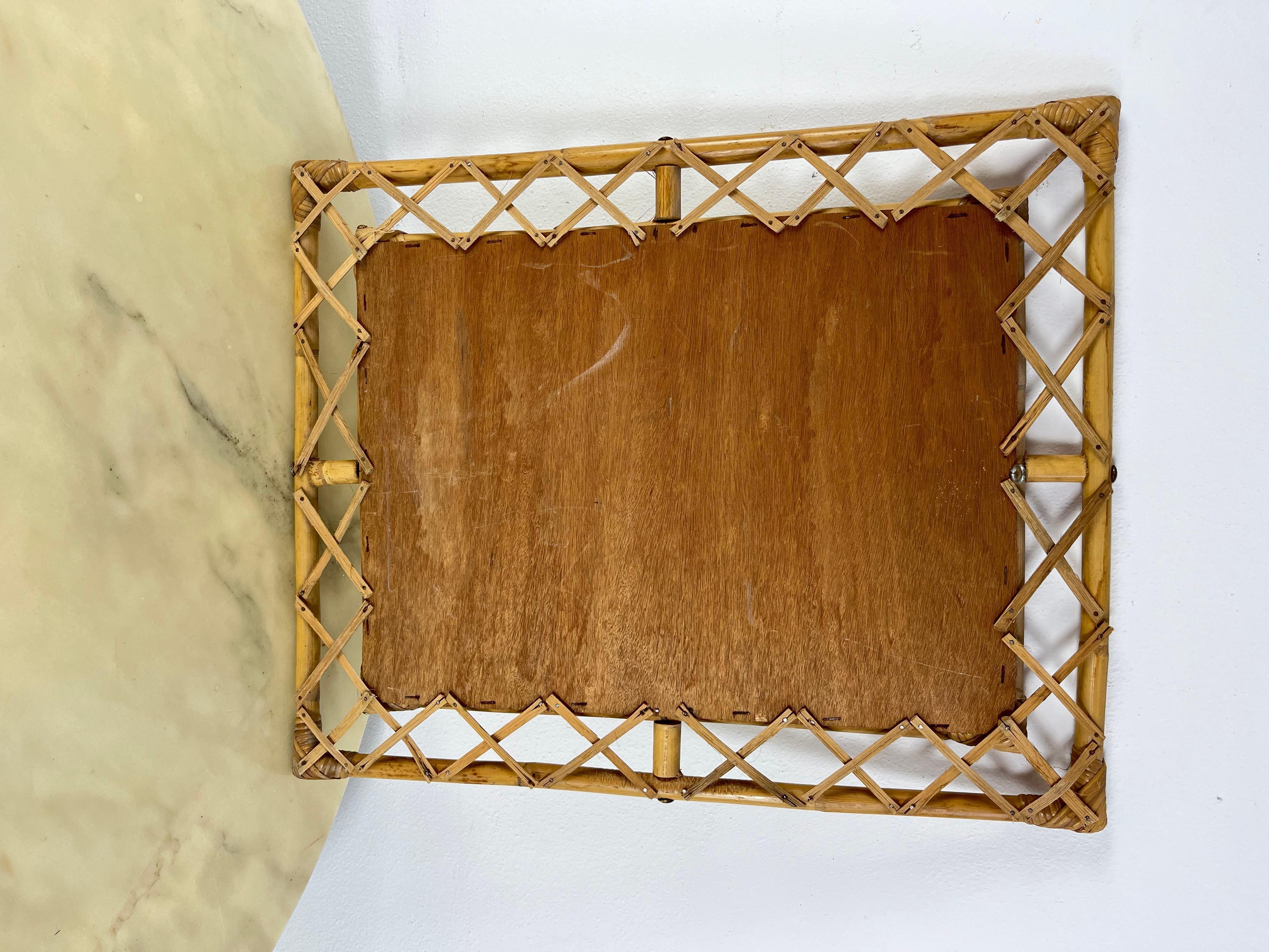 Mid-Century Bamboo Mirror and Console Attributed to Tito Agnoli, 1960s set of 2 For Sale 3