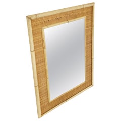 Mid Century Bamboo Mirror by Dal Vera, 1960s