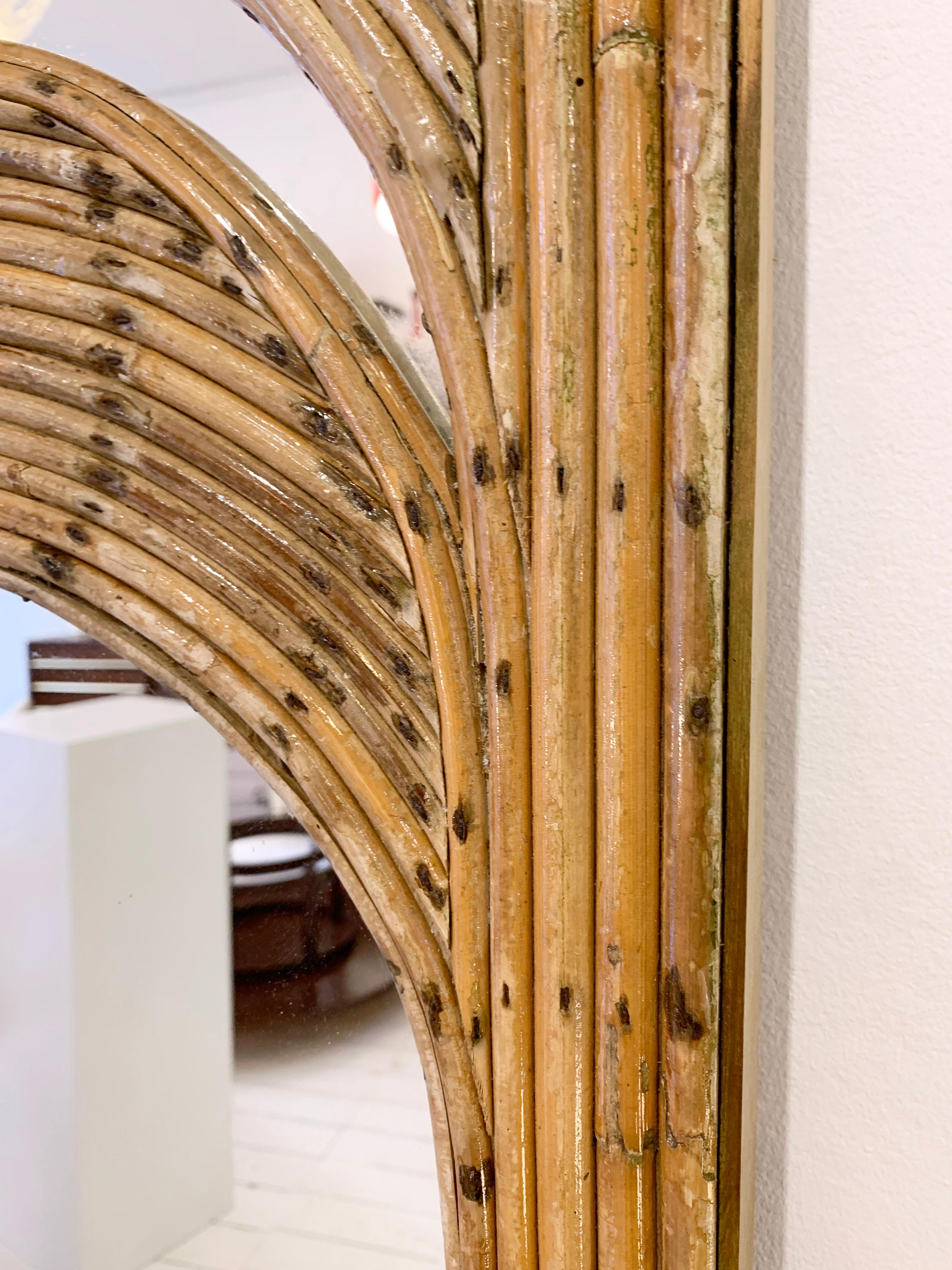 Bamboo Mid-century bamboo mirror by Vivai del Sud- Italy 1970s
