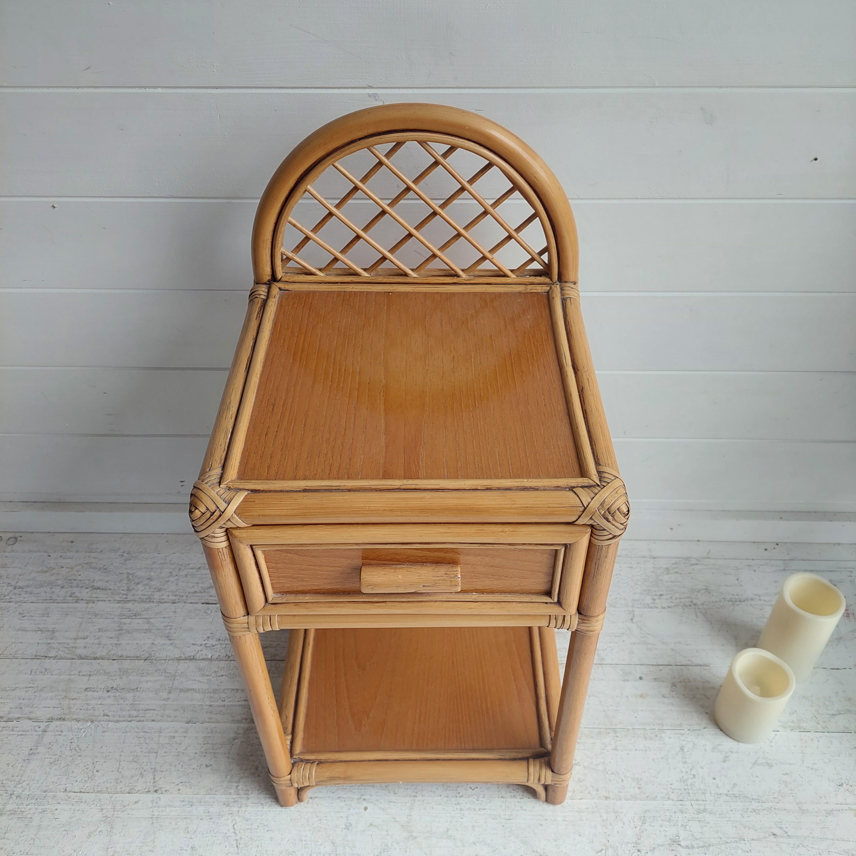 Mid Century Bamboo nightstand bedside table 70s  For Sale 5