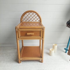 Mid Century Bamboo nightstand bedside table 70s