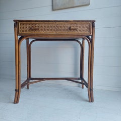 Mid Century Bamboo & Rattan Cane Dressing Table desk  Angraves, 1970s