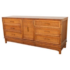 Mid-Century Bamboo Rattan Dresser or Credenza by American of Martinsville