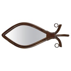 Mid-Century Bamboo & Rattan Fish Shaped Mirror, France 1950s