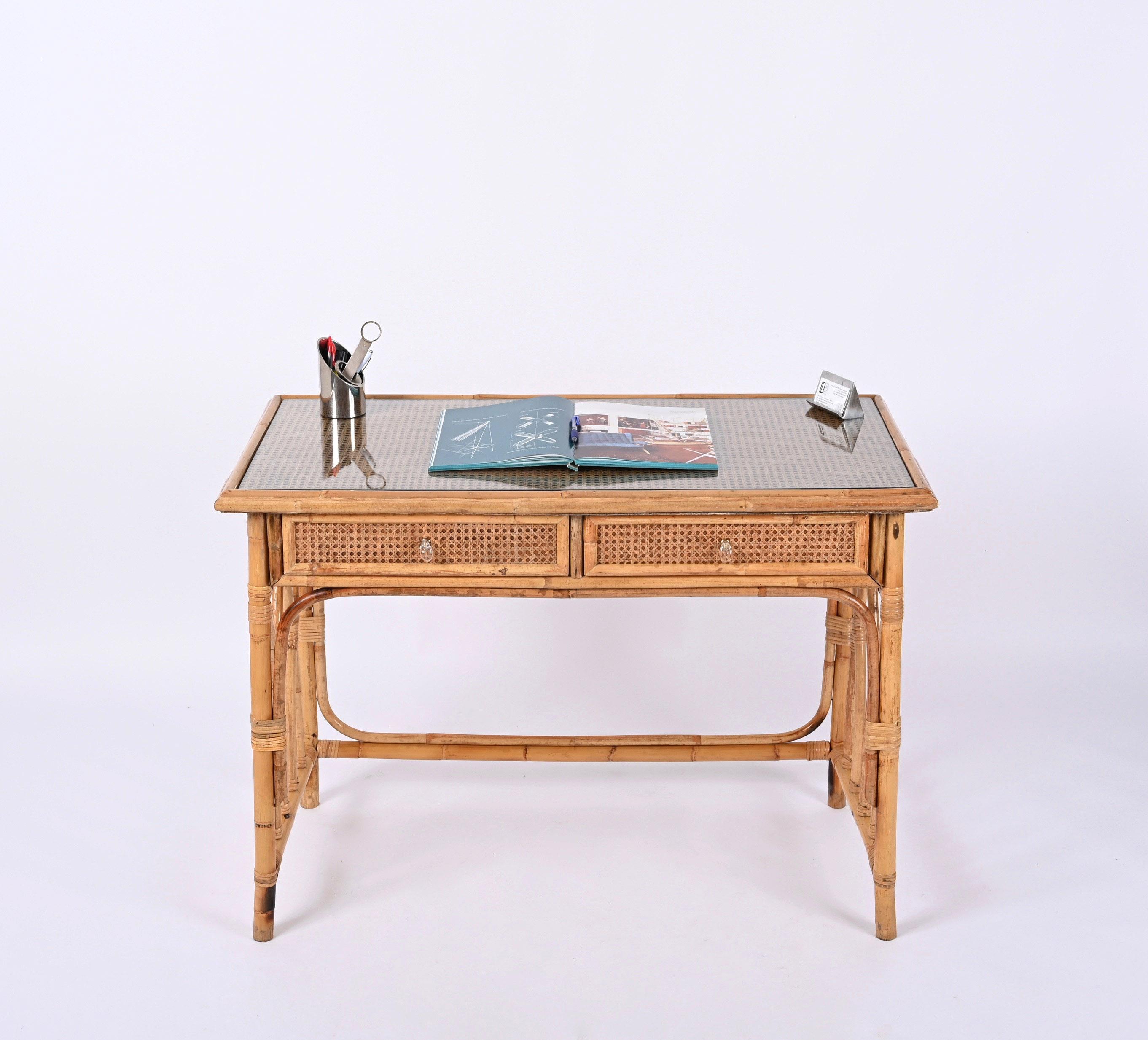 vintage wicker desk