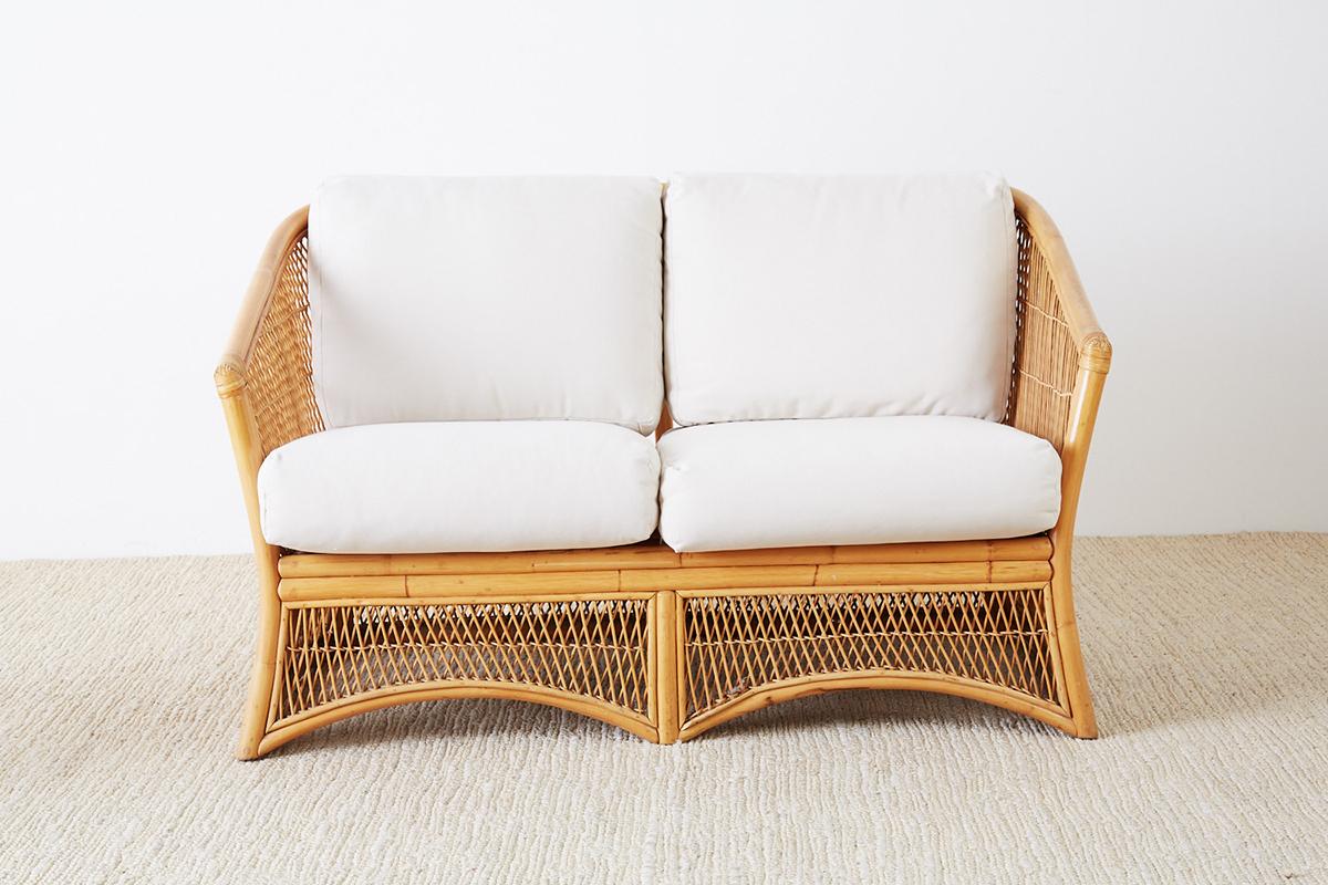bamboo rattan loveseat