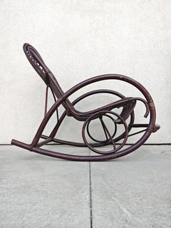 Mid Century Bamboo Rocking Chair attr. to Franco Albini, Italy 1970s