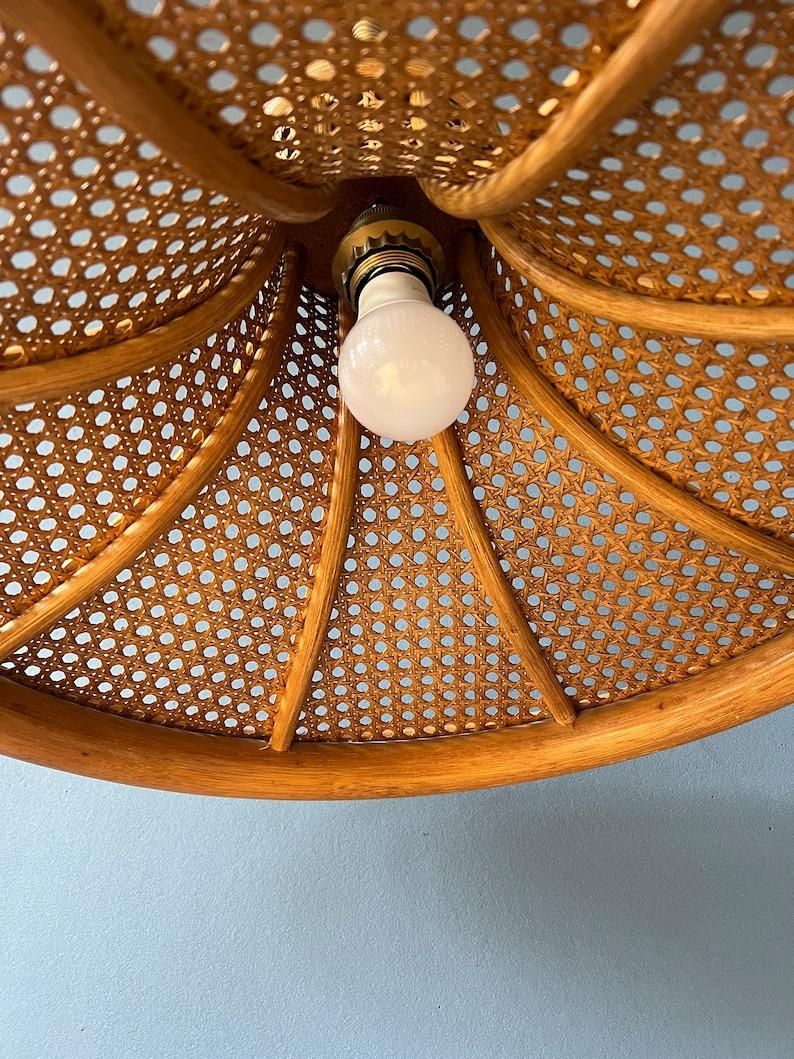 Mid Century Bamboo/Rotan Boho Pendant Lamp, 1970s 6