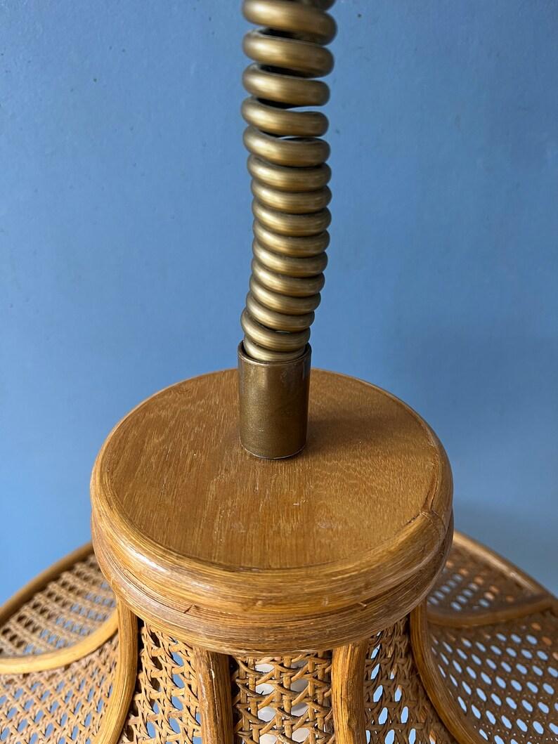 Mid Century Bamboo/Rotan Boho Pendant Lamp, 1970s 4