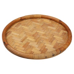 Mid-century bamboo serving tray, France 1960s