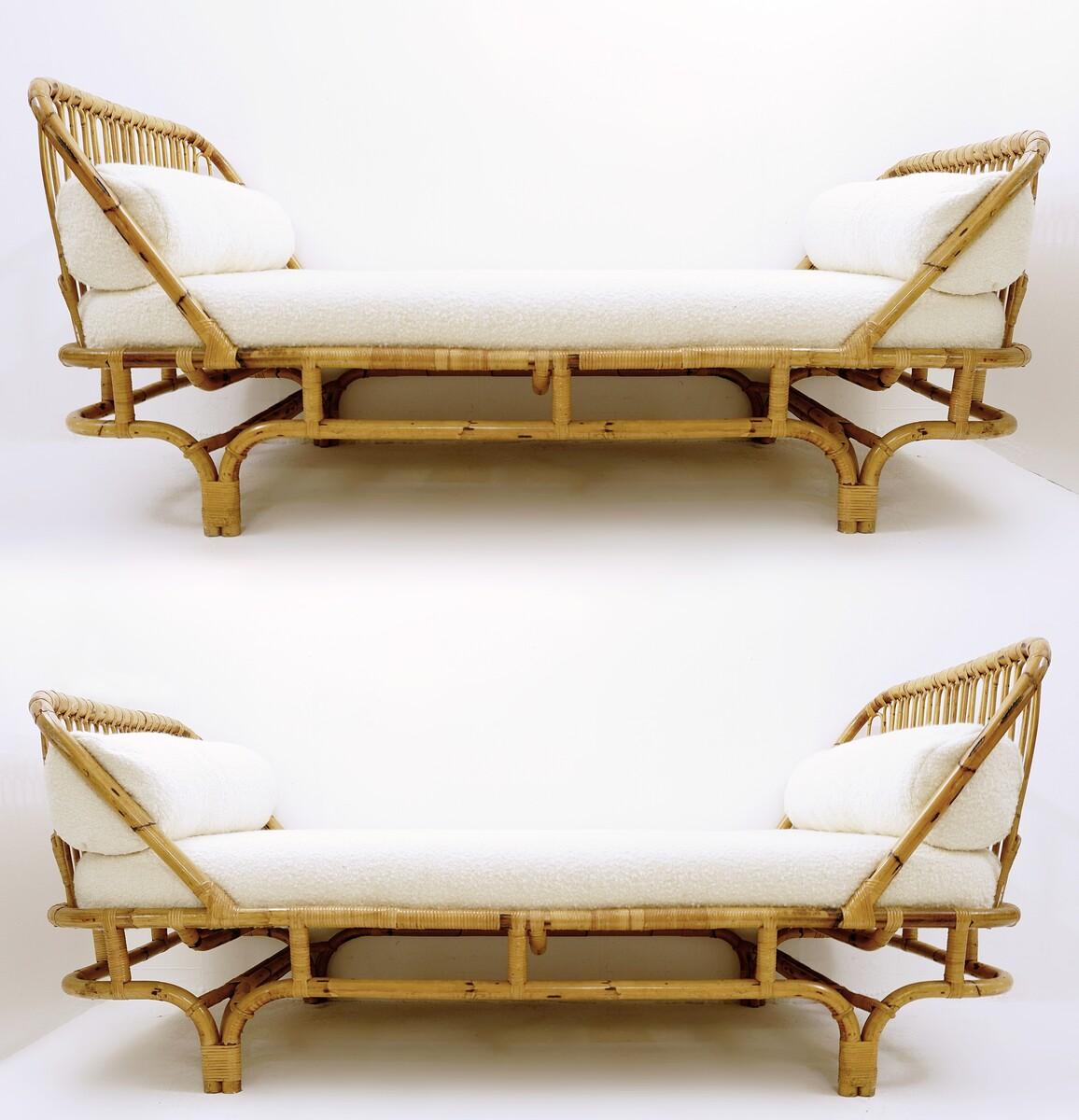 Mid-Century Bamboo Single / Day Bed, Italy 1960s 5