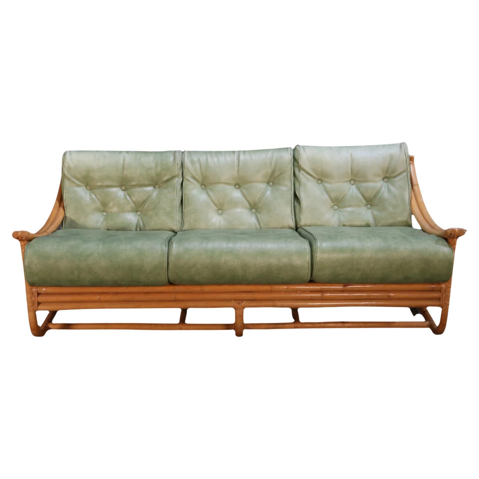 Mid Century Bamboo Sofa by Angraves of Leicester