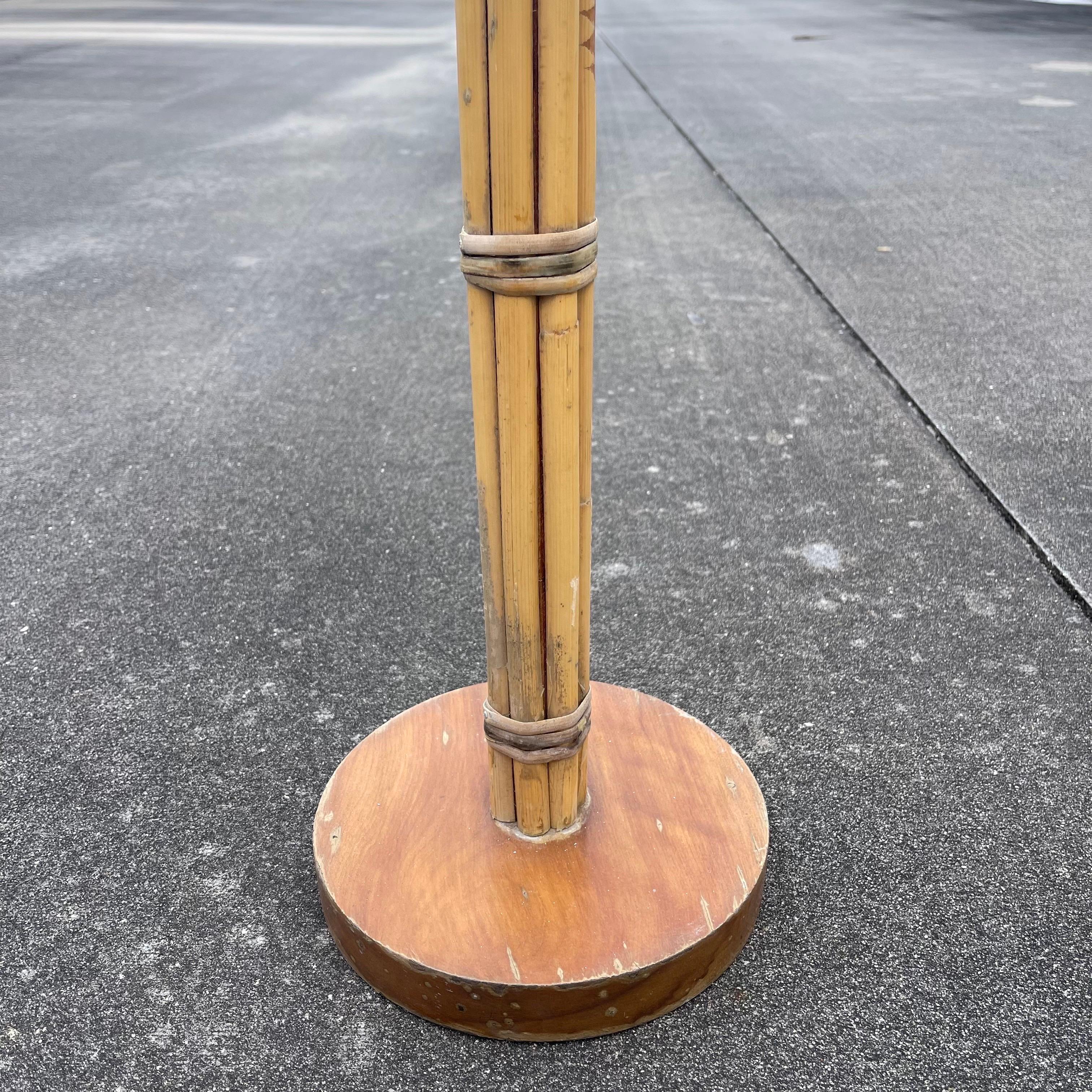 20th Century Mid-Century Bamboo Standing Ashtray Stand