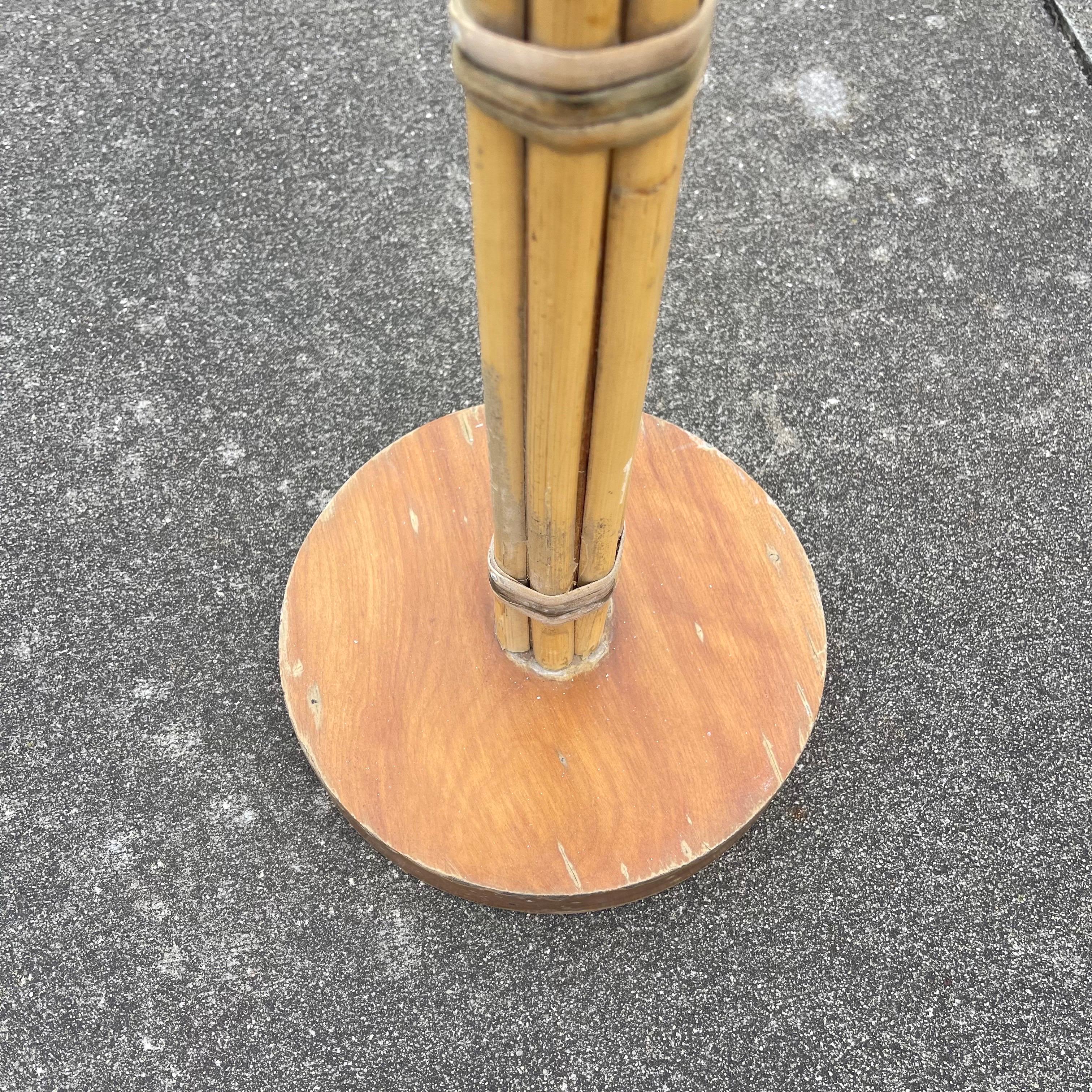 Mid-Century Bamboo Standing Ashtray Stand For Sale 3