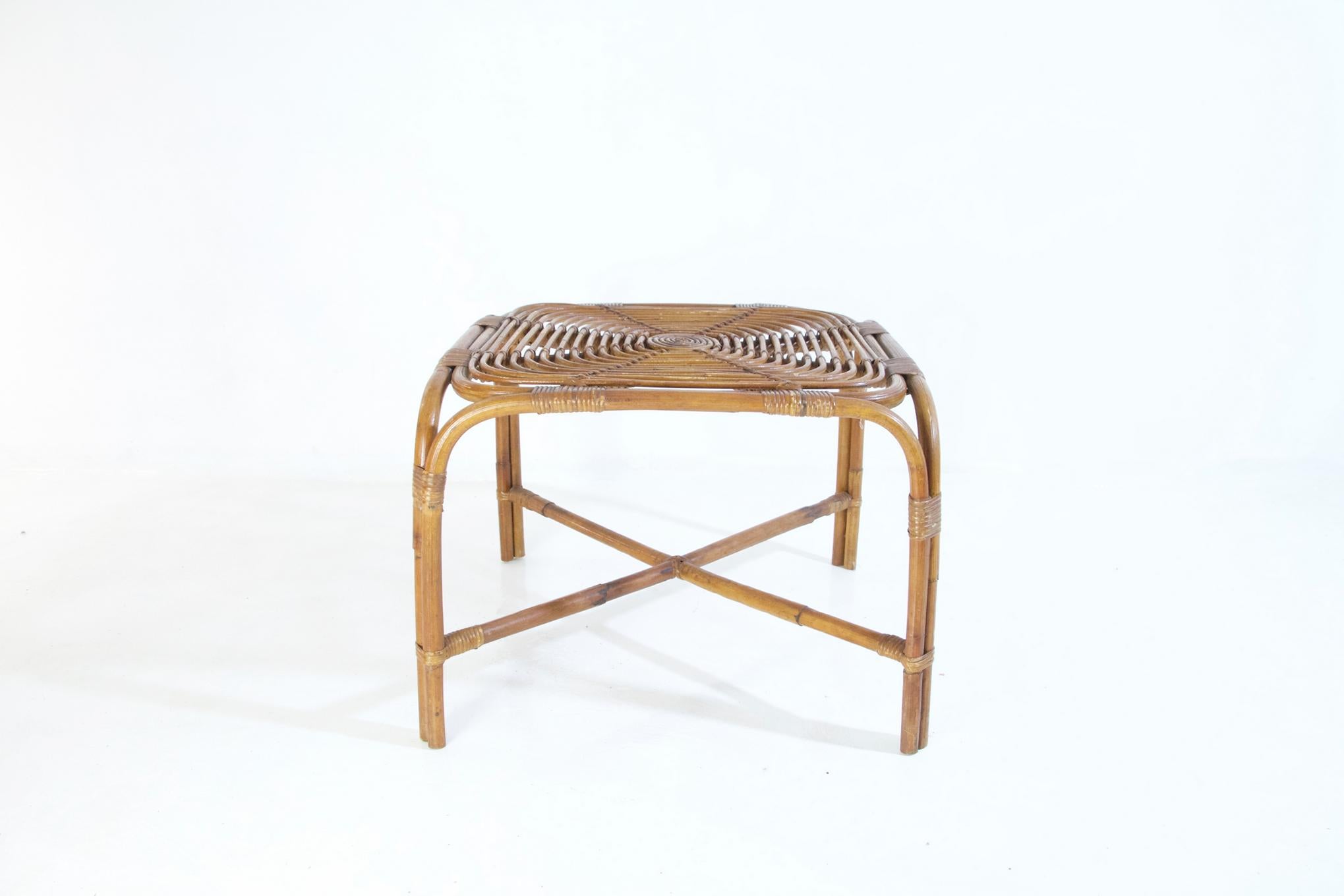 Mid-Century Modern Table en bambou du milieu du siècle dans le style de Franco Albini, Italie en vente