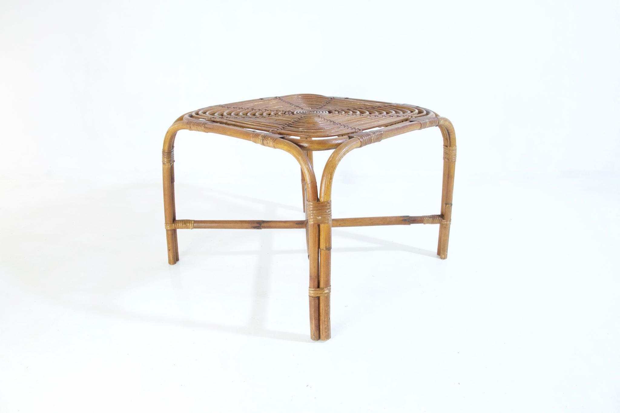 Italian Midcentury Bamboo Table in the Style of Franco Albini, Italy For Sale