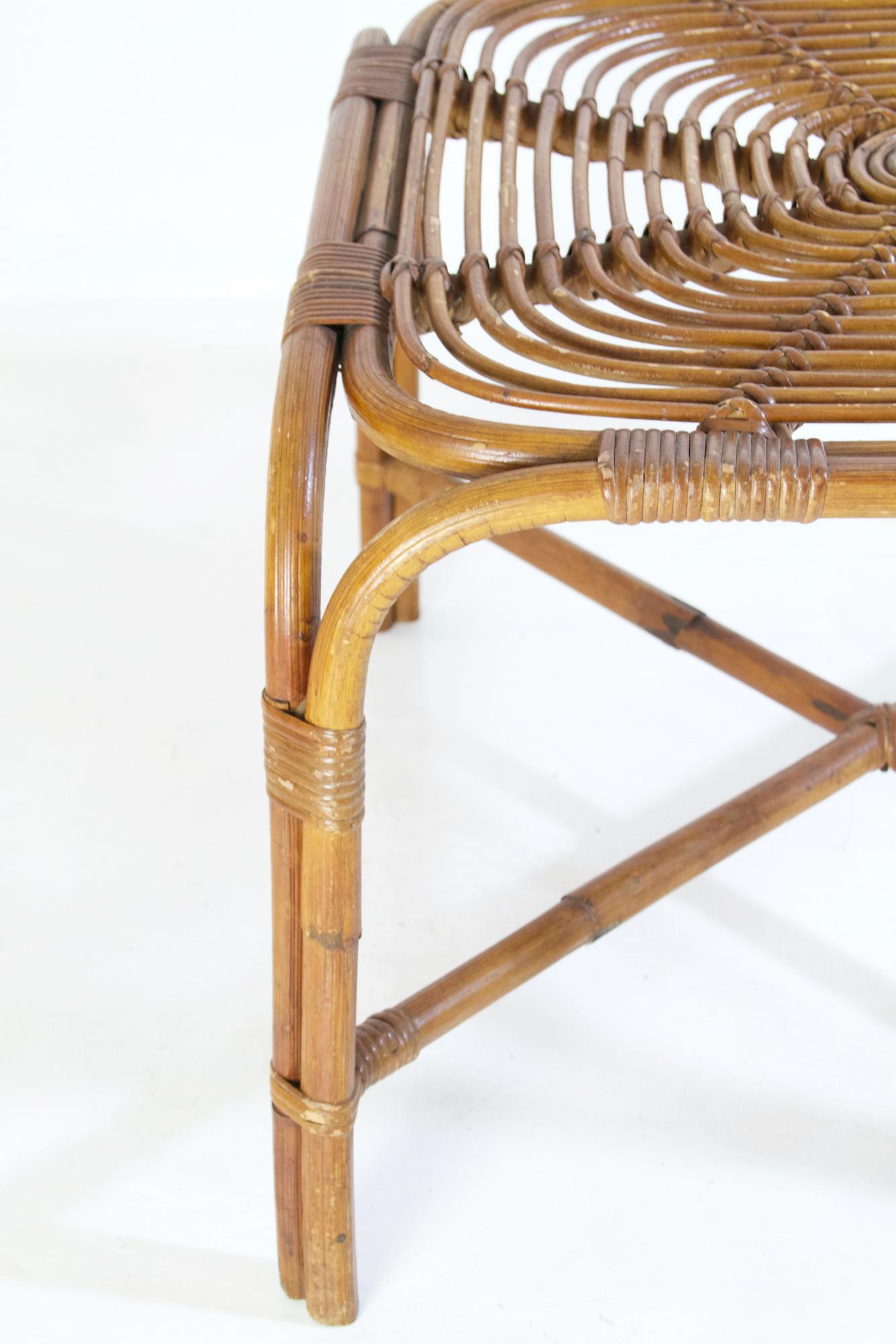 20ième siècle Table en bambou du milieu du siècle dans le style de Franco Albini, Italie en vente