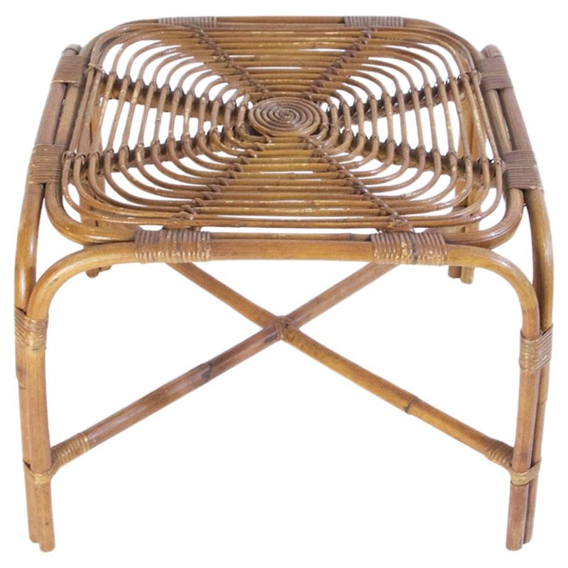 Midcentury Bamboo Table in the Style of Franco Albini, Italy