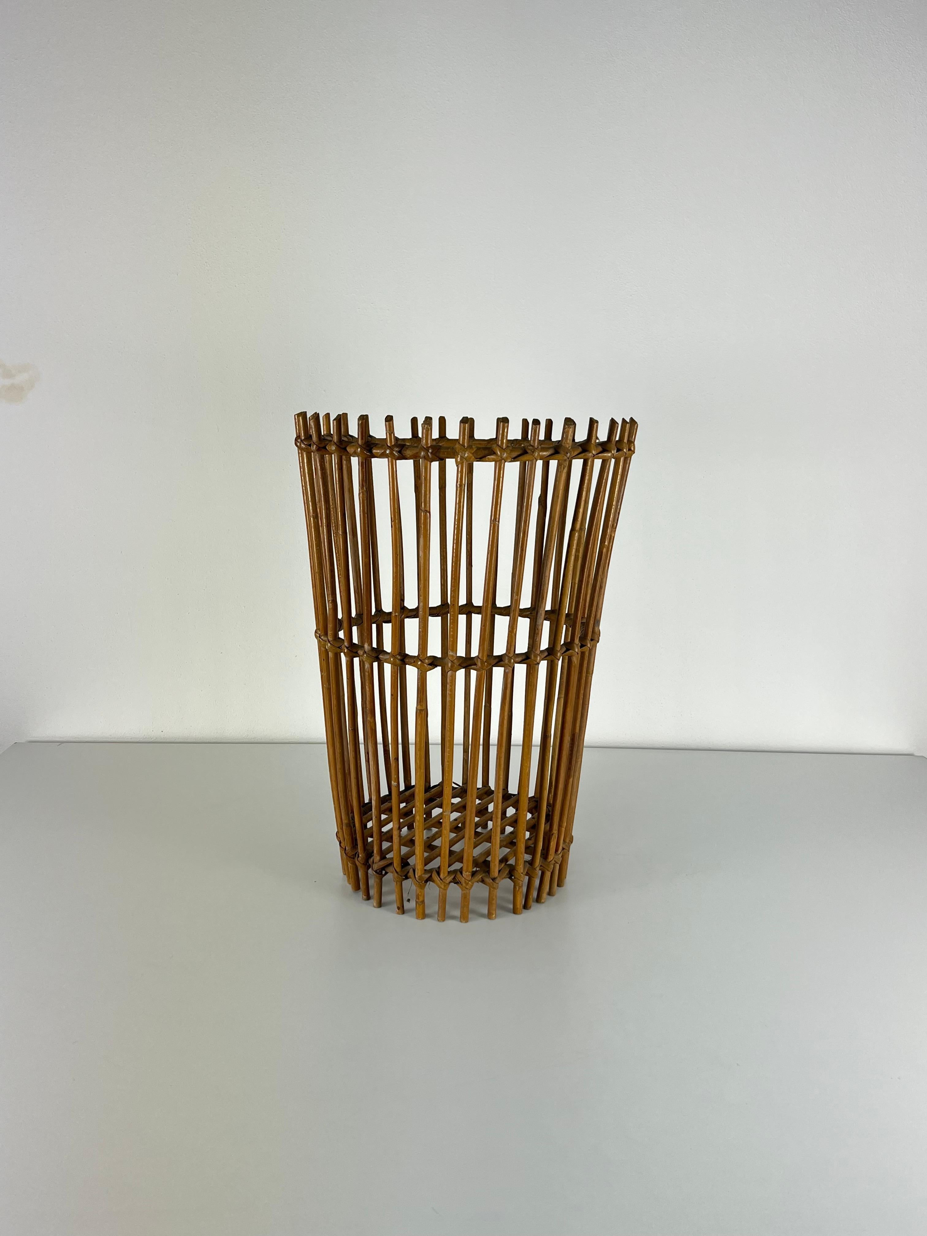 Mid-Century Bamboo Umbrella Stand, Made in Italy, 1960s For Sale 1