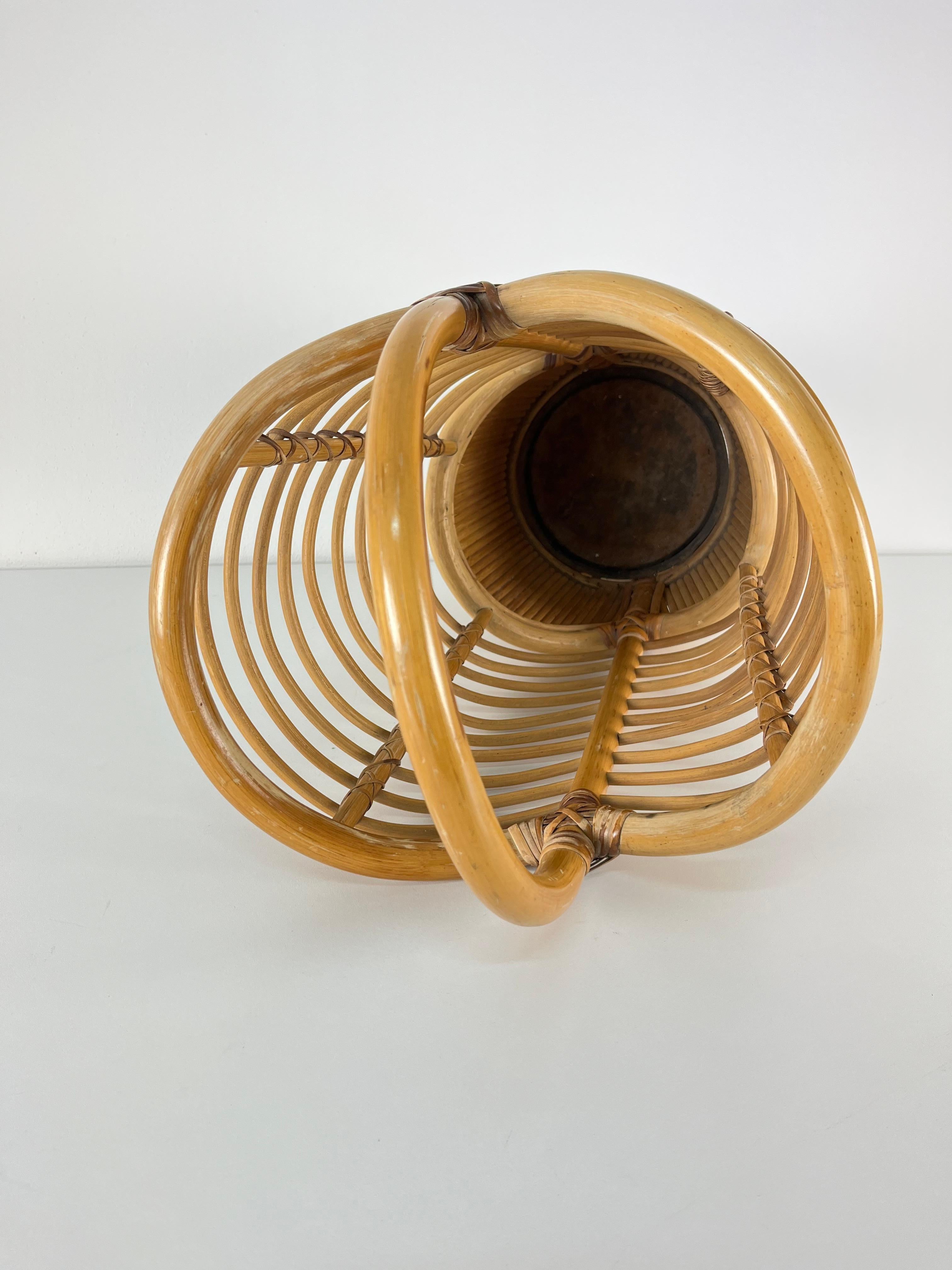 Mid-Century Bamboo Umbrella Stand, Made in Italy, 1960s For Sale 1