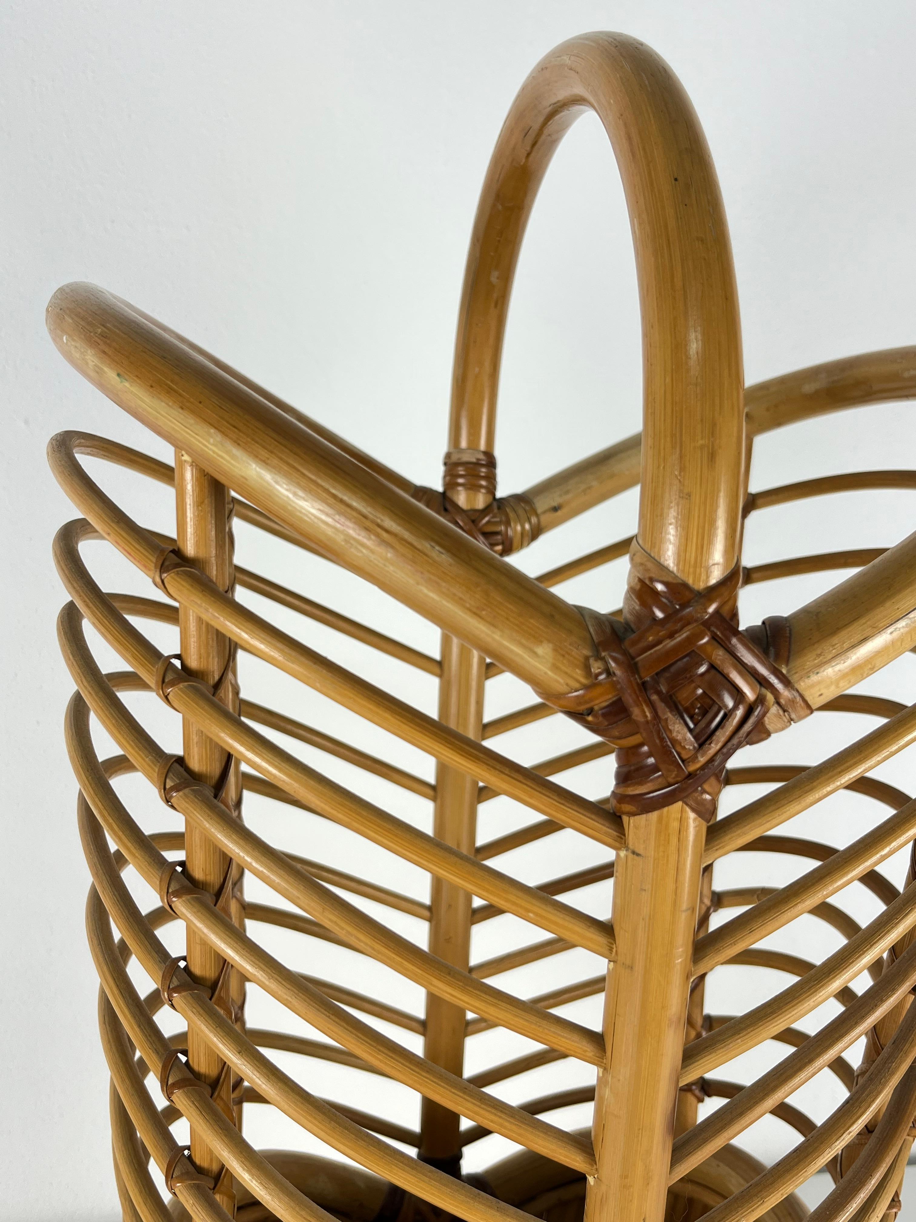Mid-Century Bamboo Umbrella Stand, Made in Italy, 1960s For Sale 2