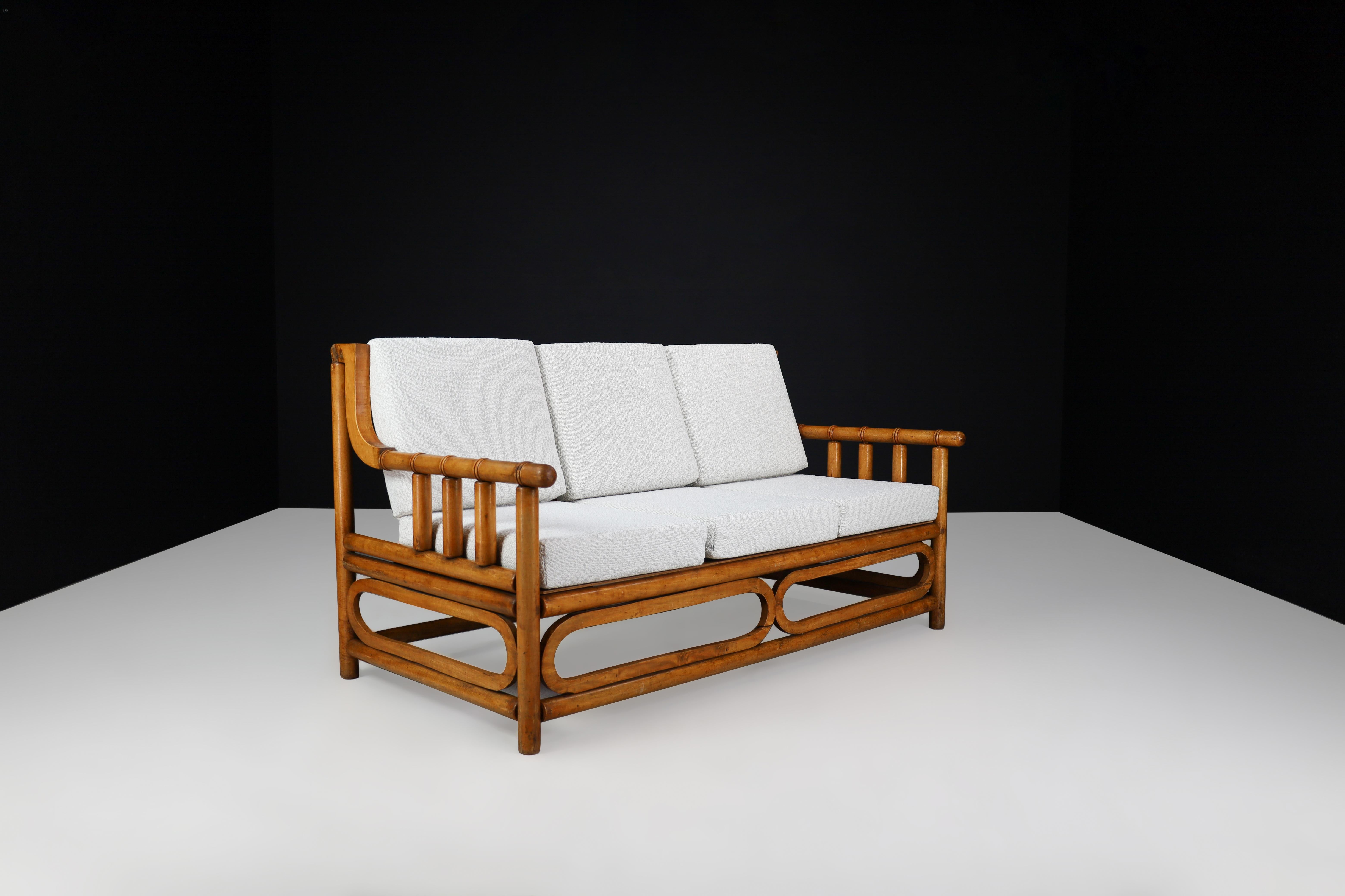 bamboo wood sofa set