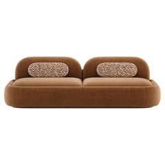 Mid-Century Banjo Sofa in Chenille by Mavo Atelier, Handcrafted in Portugal