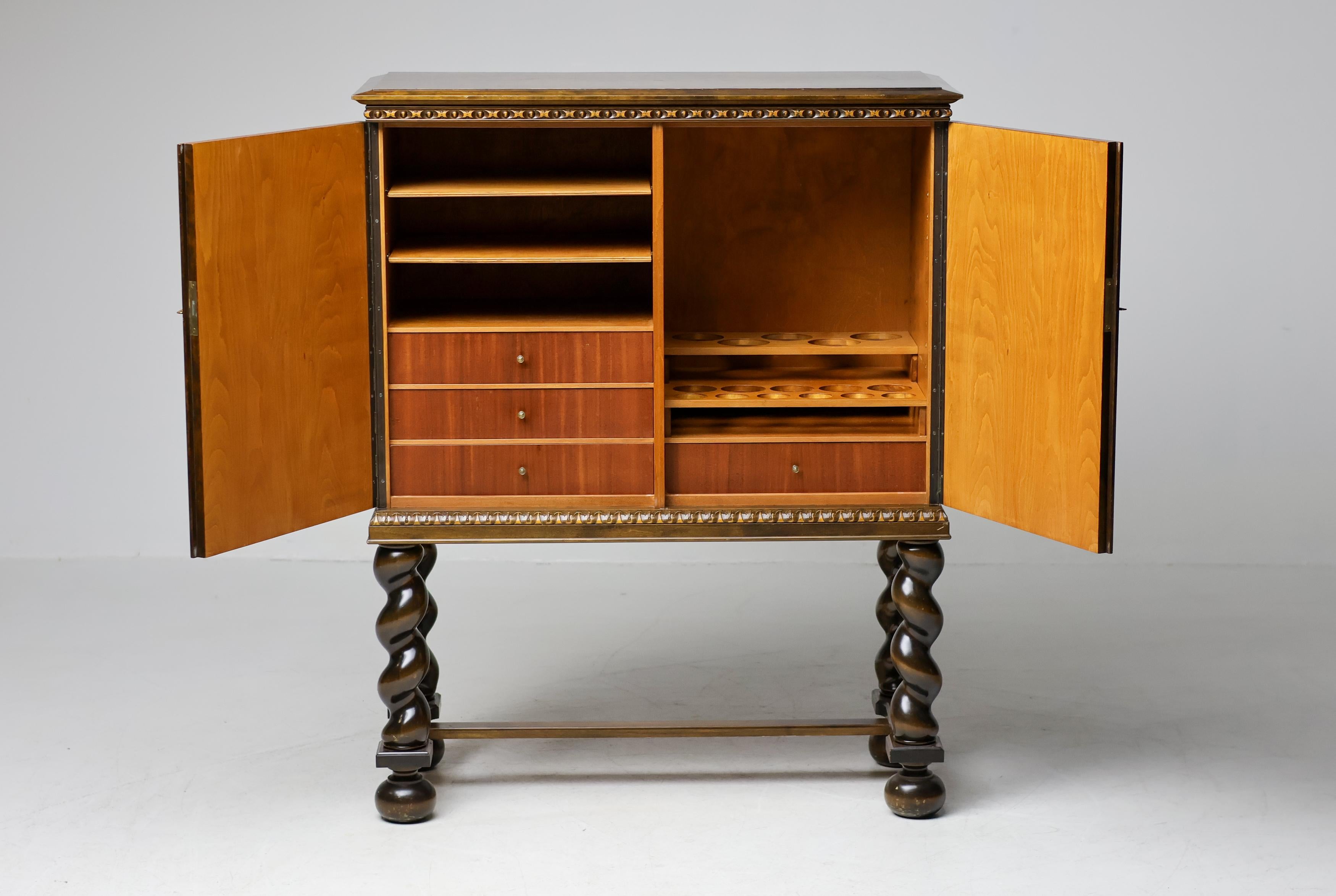 Mid-Century Bar Cabinet by Möbelproduktion AB, Sweden, ca 1950s For Sale 8