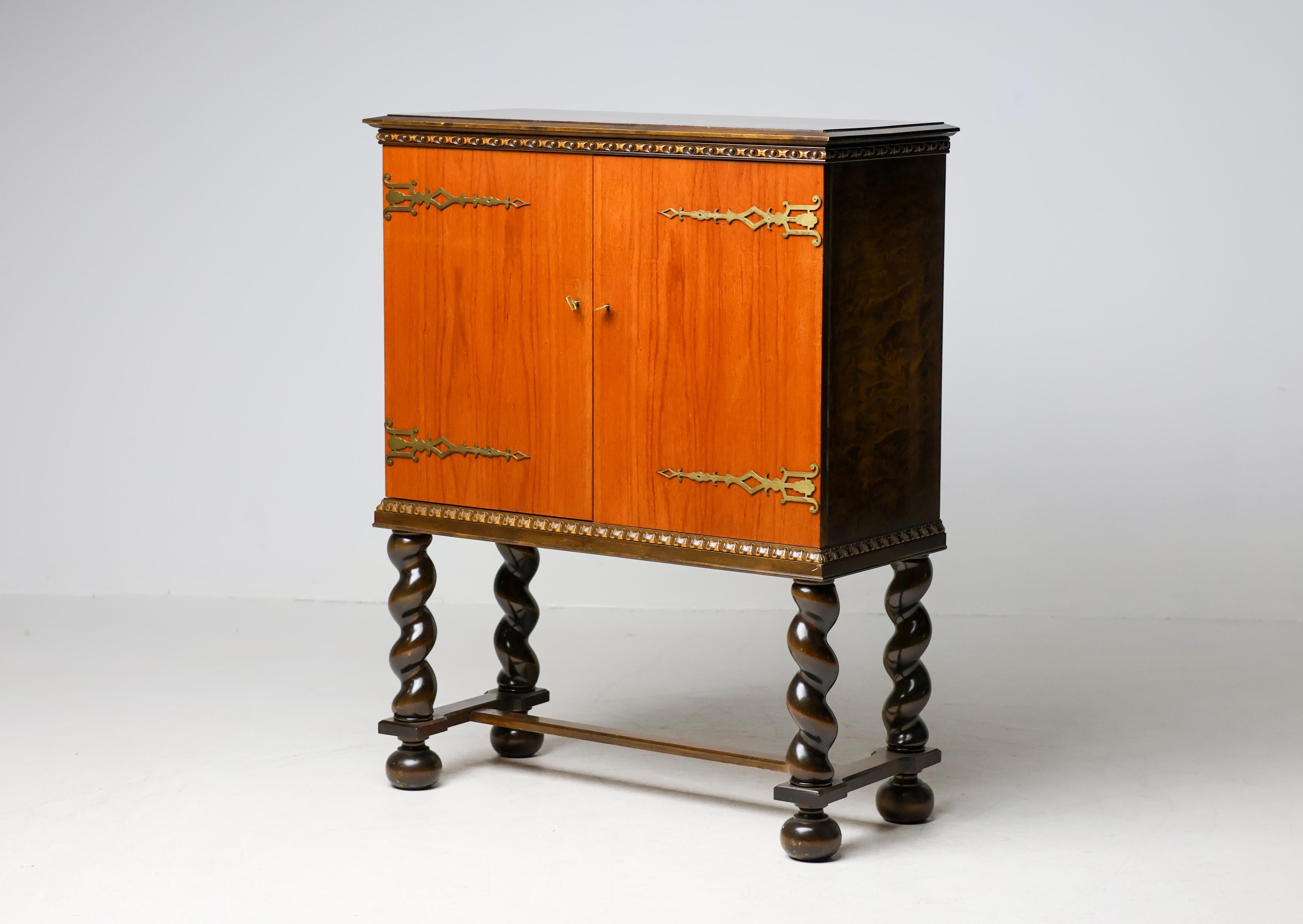 Scandinavian Modern Mid-Century Bar Cabinet by Möbelproduktion AB, Sweden, ca 1950s For Sale