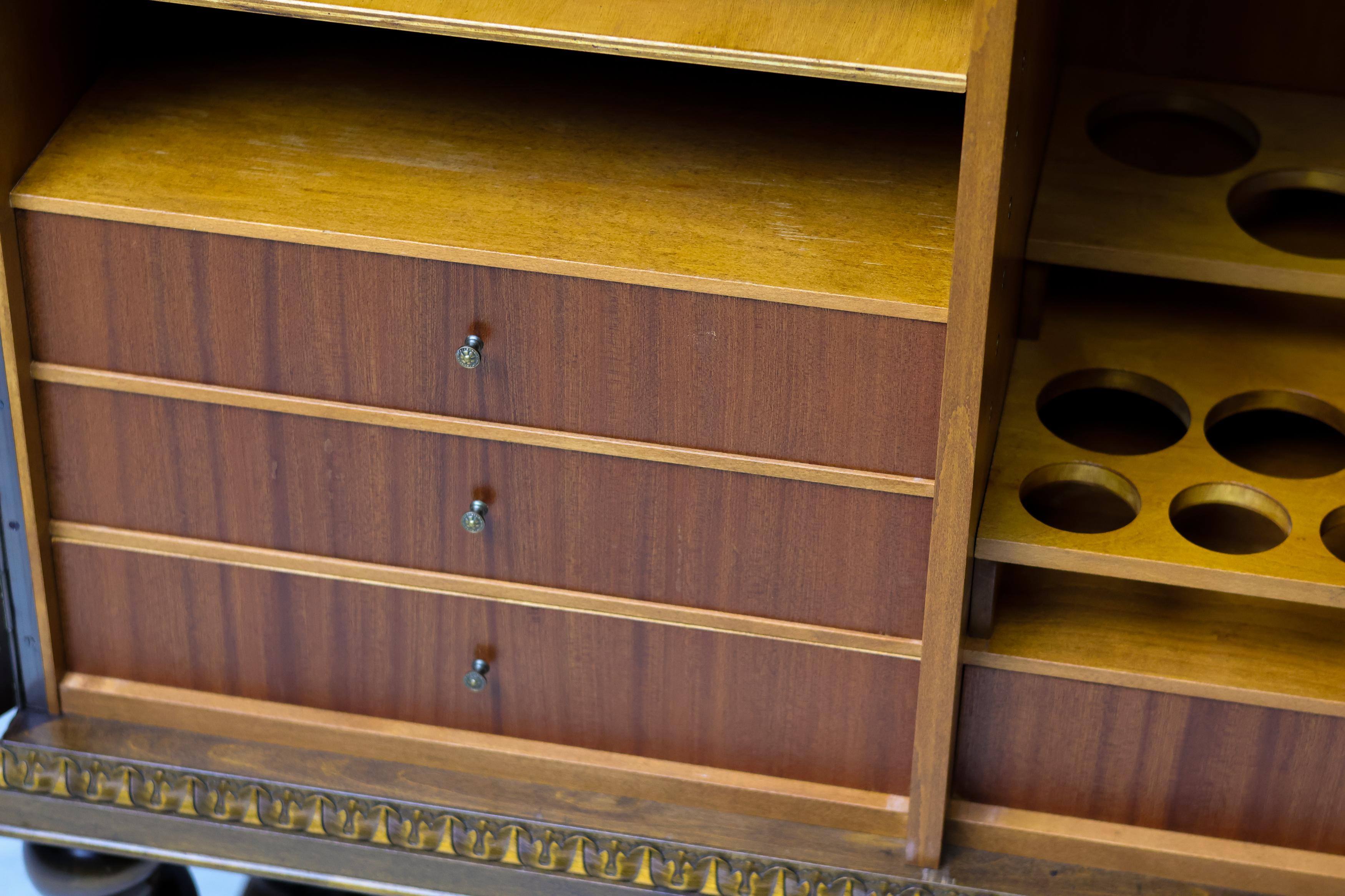 Mid-Century Bar Cabinet by Möbelproduktion AB, Sweden, ca 1950s For Sale 2