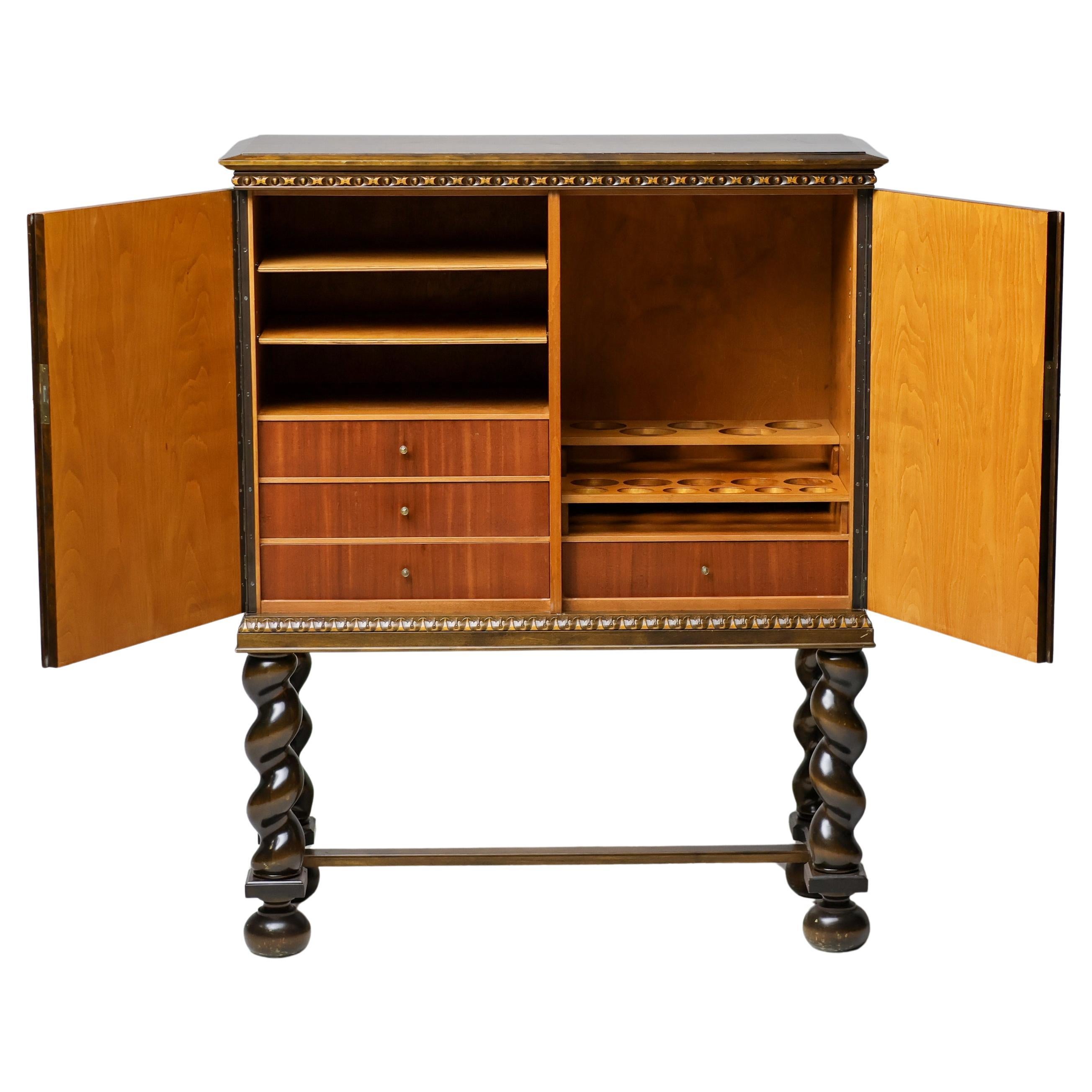 Mid-Century Bar Cabinet by Möbelproduktion AB, Sweden, ca 1950s For Sale