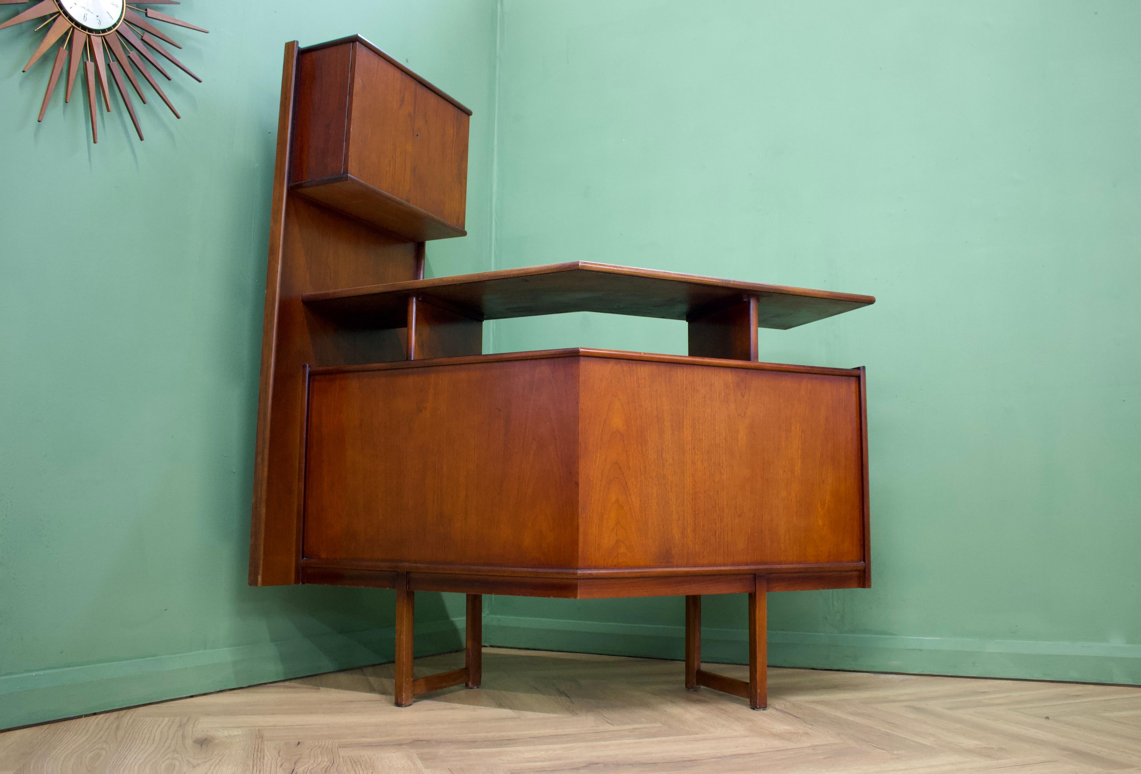 Mid-Century Modern Mid Century Bar Cabinet Cocktail Bar from Turnidge with Stool, 1960s For Sale