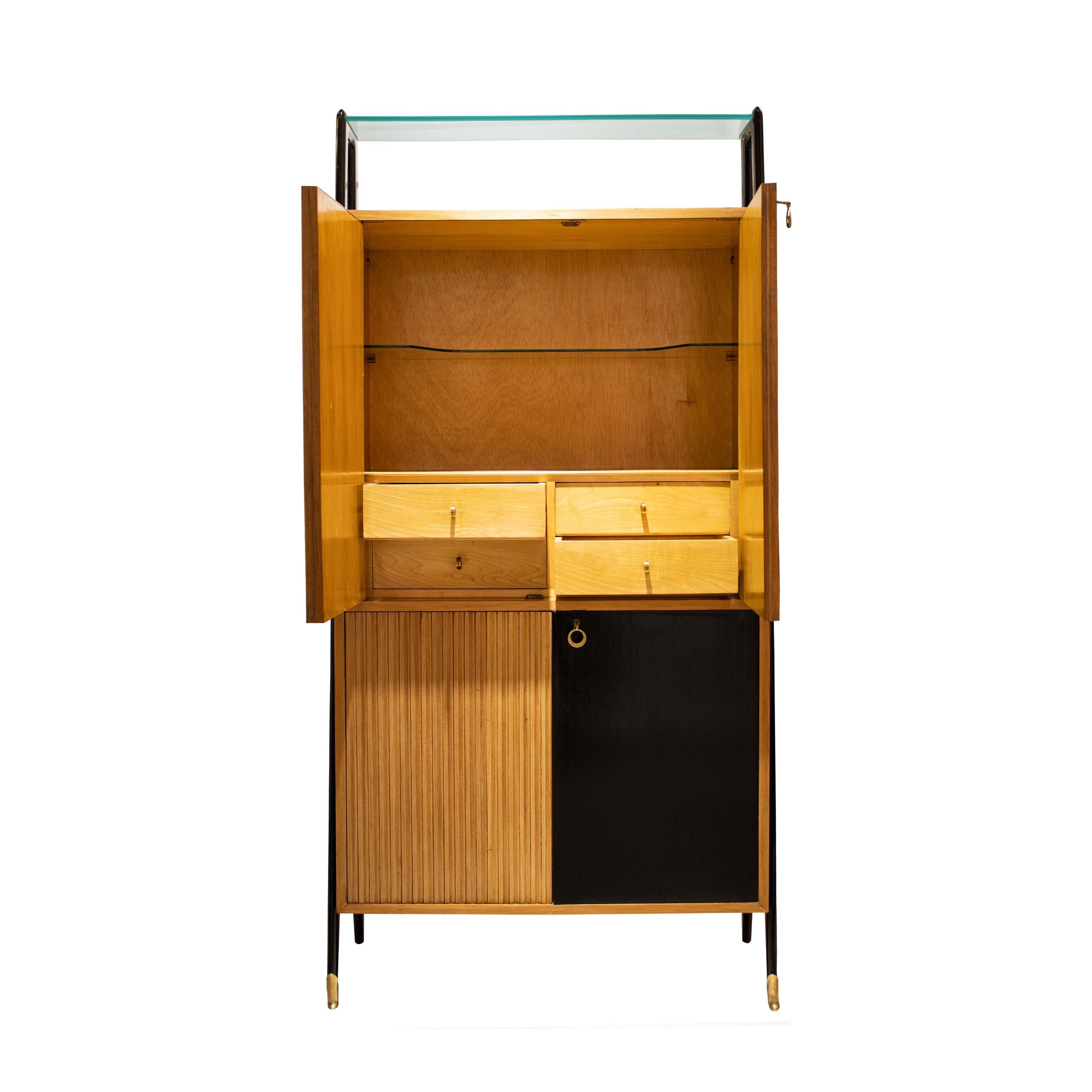 Mobile bar di metà secolo progettato da Ico Parisi, Italia, 1950 In condizioni buone in vendita a Madrid, ES