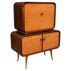 Brasilianische Bar aus der Mitte des Jahrhunderts aus Hartholz mit Glasinterieur, Unbekannt