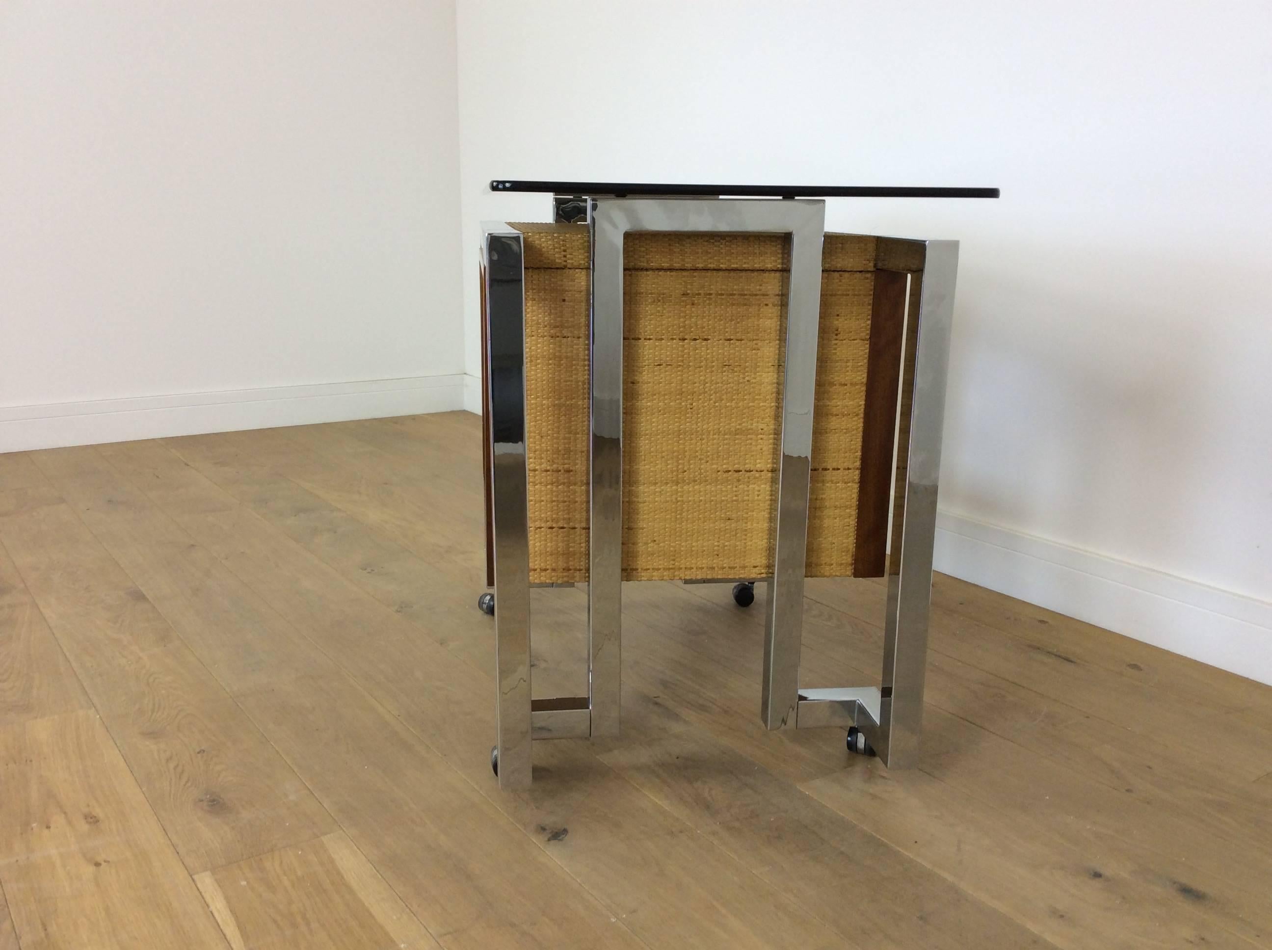 Chrome Midcentury Bar Cart Designed by Tim Bates for Pieff